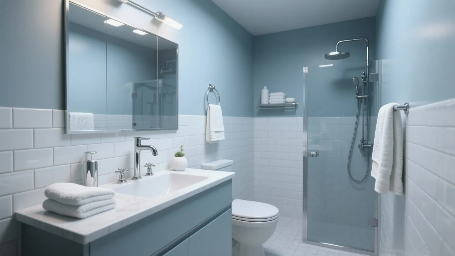 2. Cool Blue-Gray for a Spa Vibe