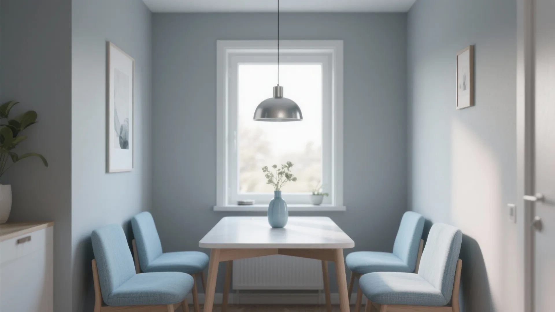 Cool Gray with Light Blue Accents