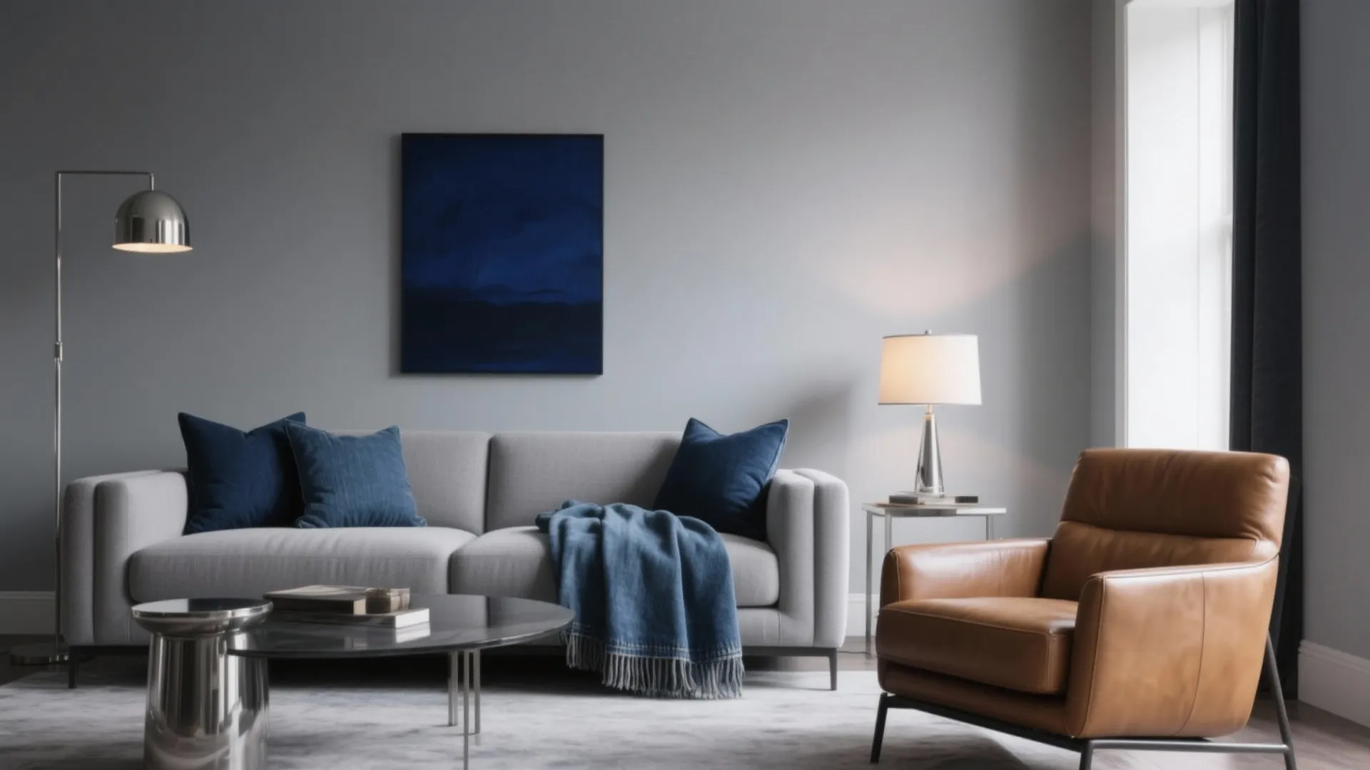 Cool Grey + Navy Accents