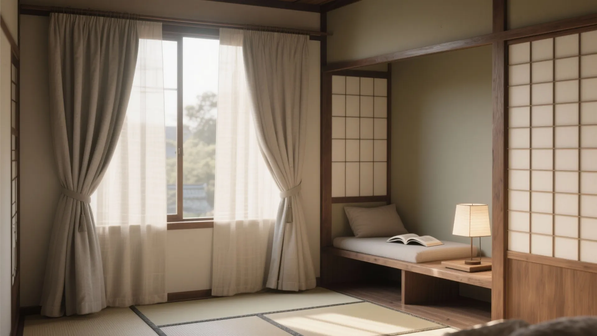 Tips 4: カーテンの色温度を“日式風格”に寄せて熱感を調整（日式風格）