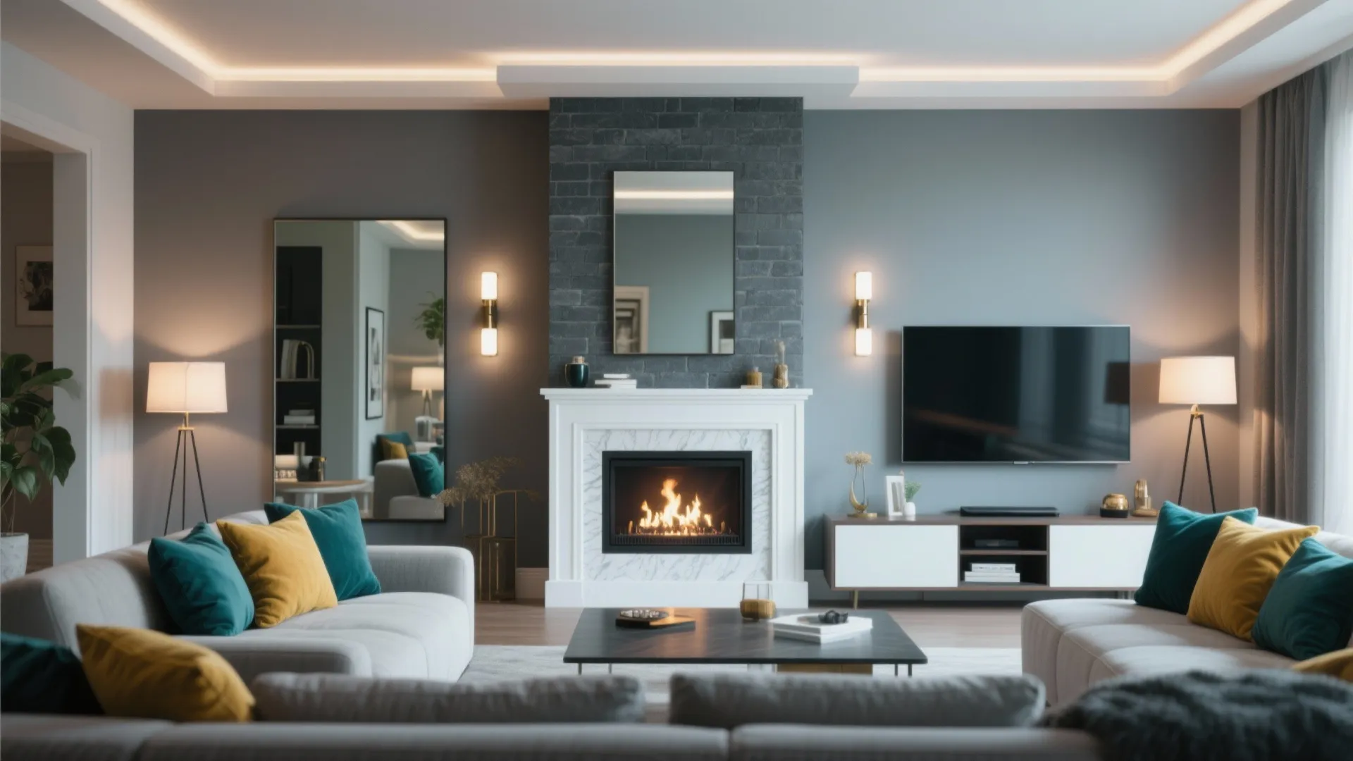 2. Cool Slate with Bright Accents