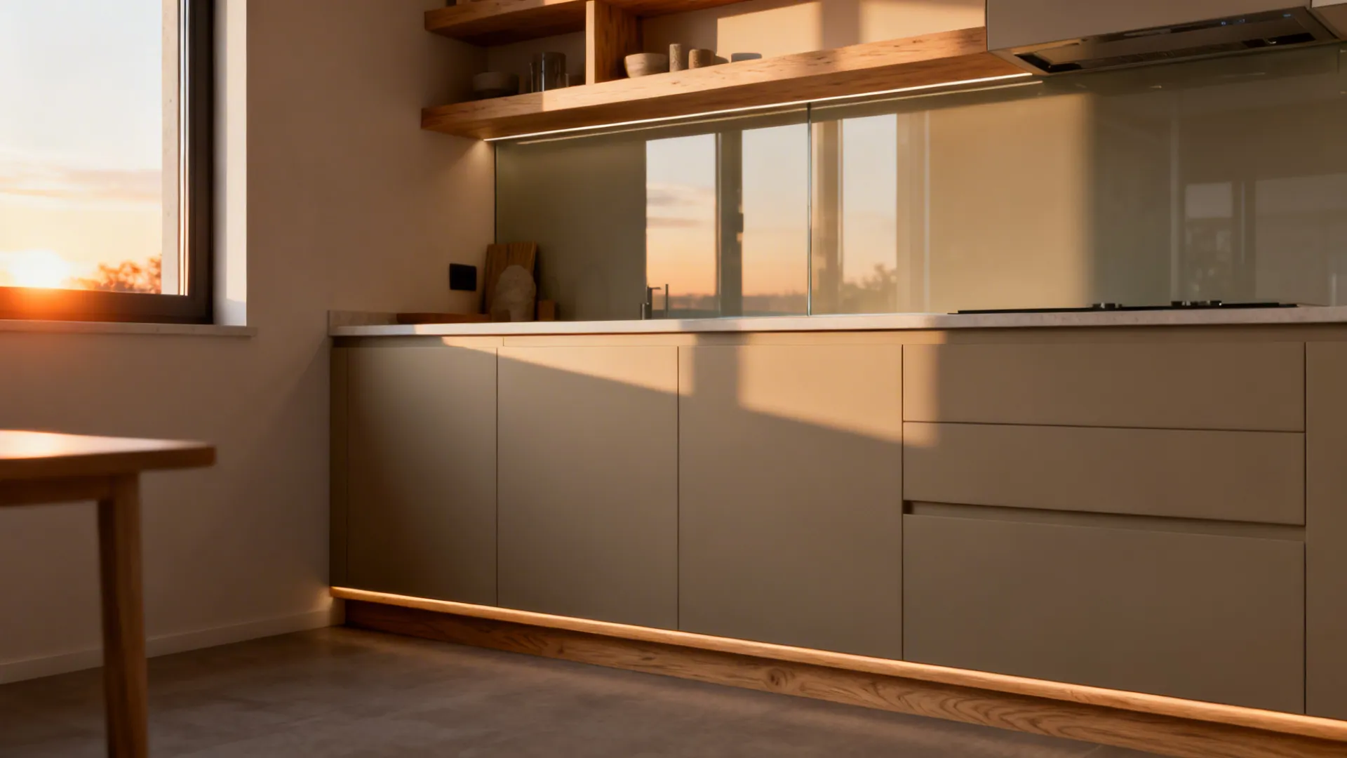 Wood accents that stay cool in the west sun