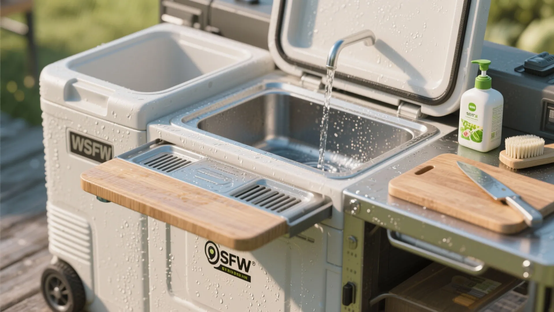 5) Multi-use cooler and sink station