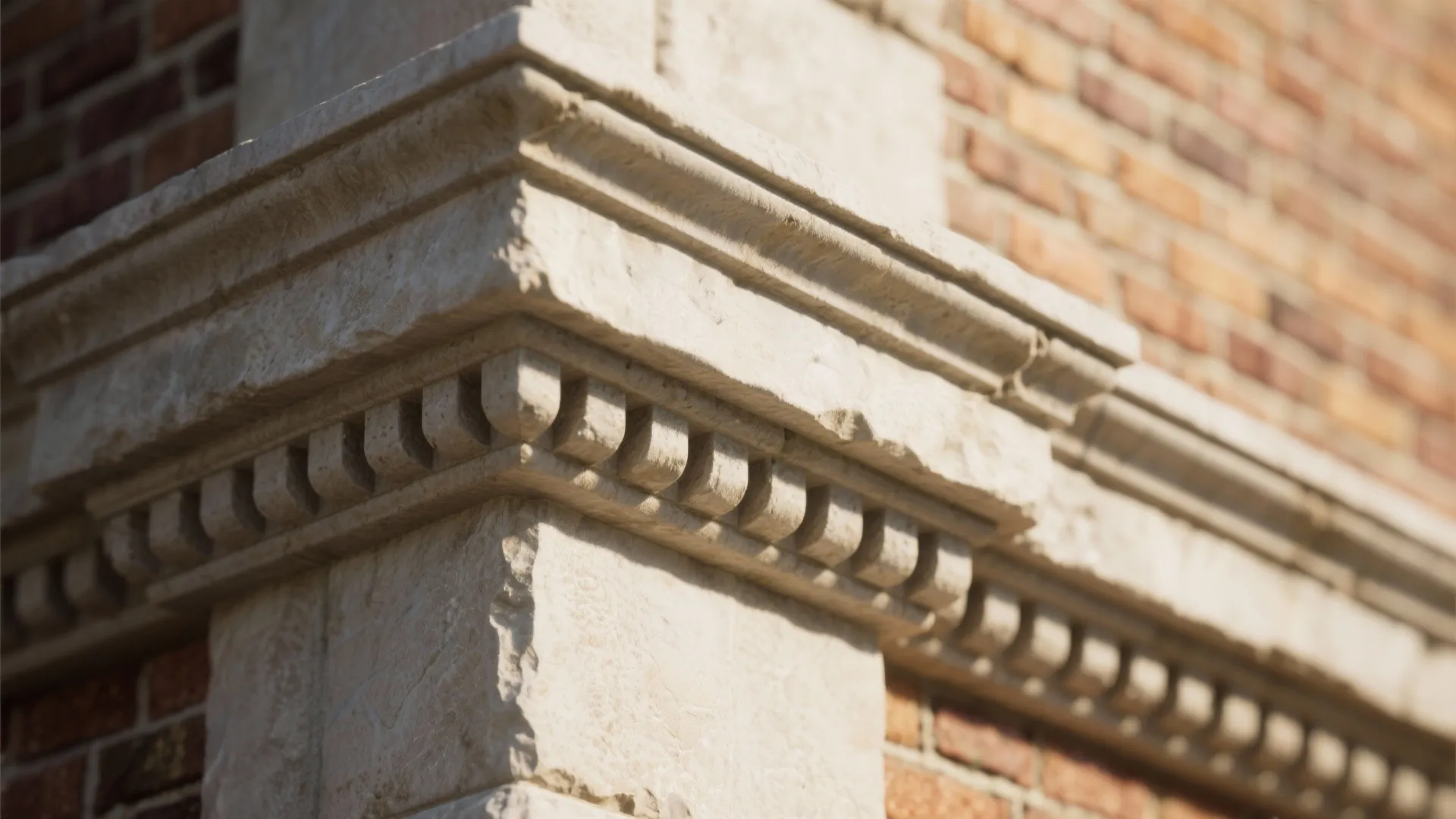 Masonry Character: Brick Parapet with Stone Coping