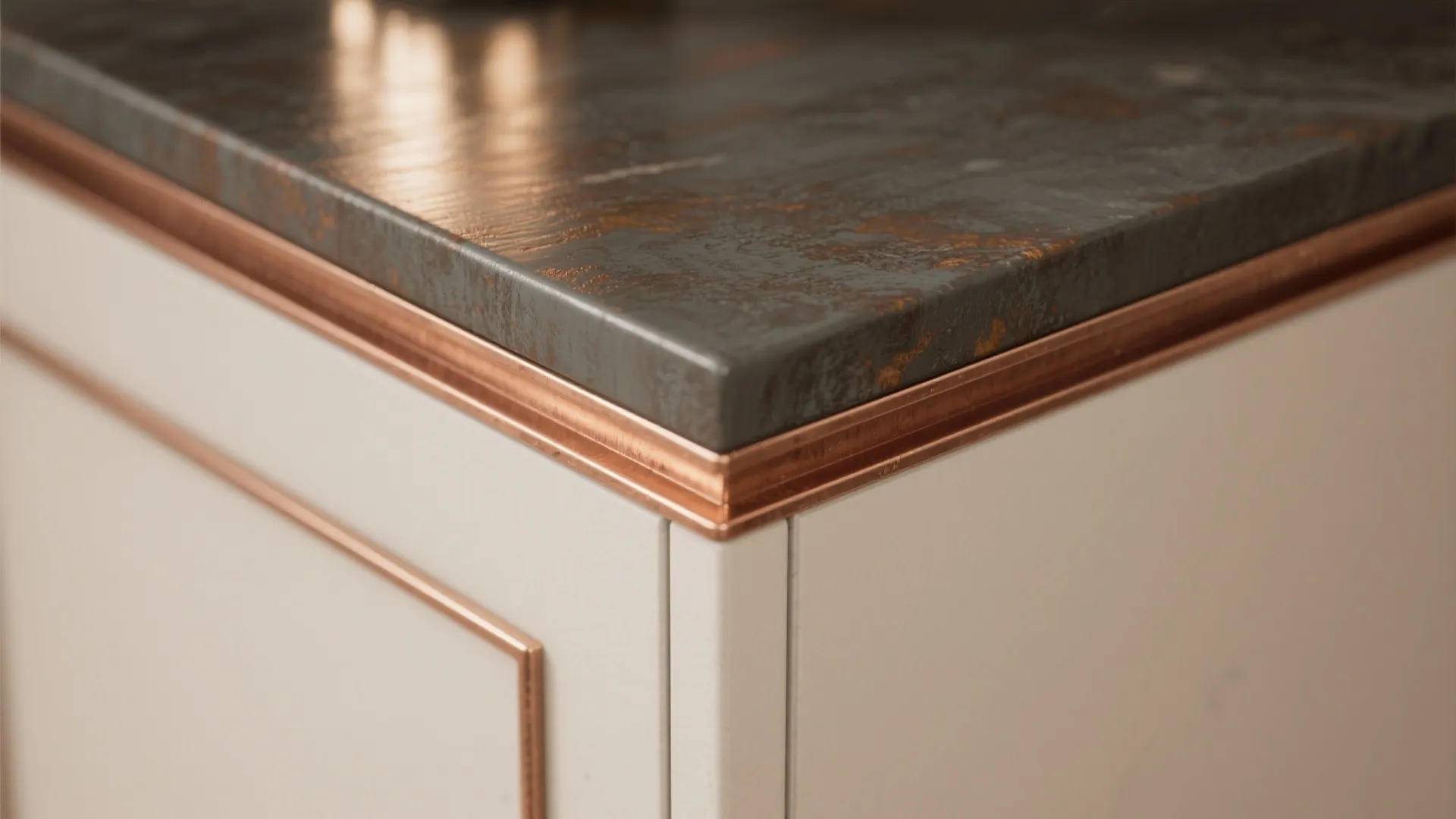 4. Bold Metal or Copper as an Accent Strip