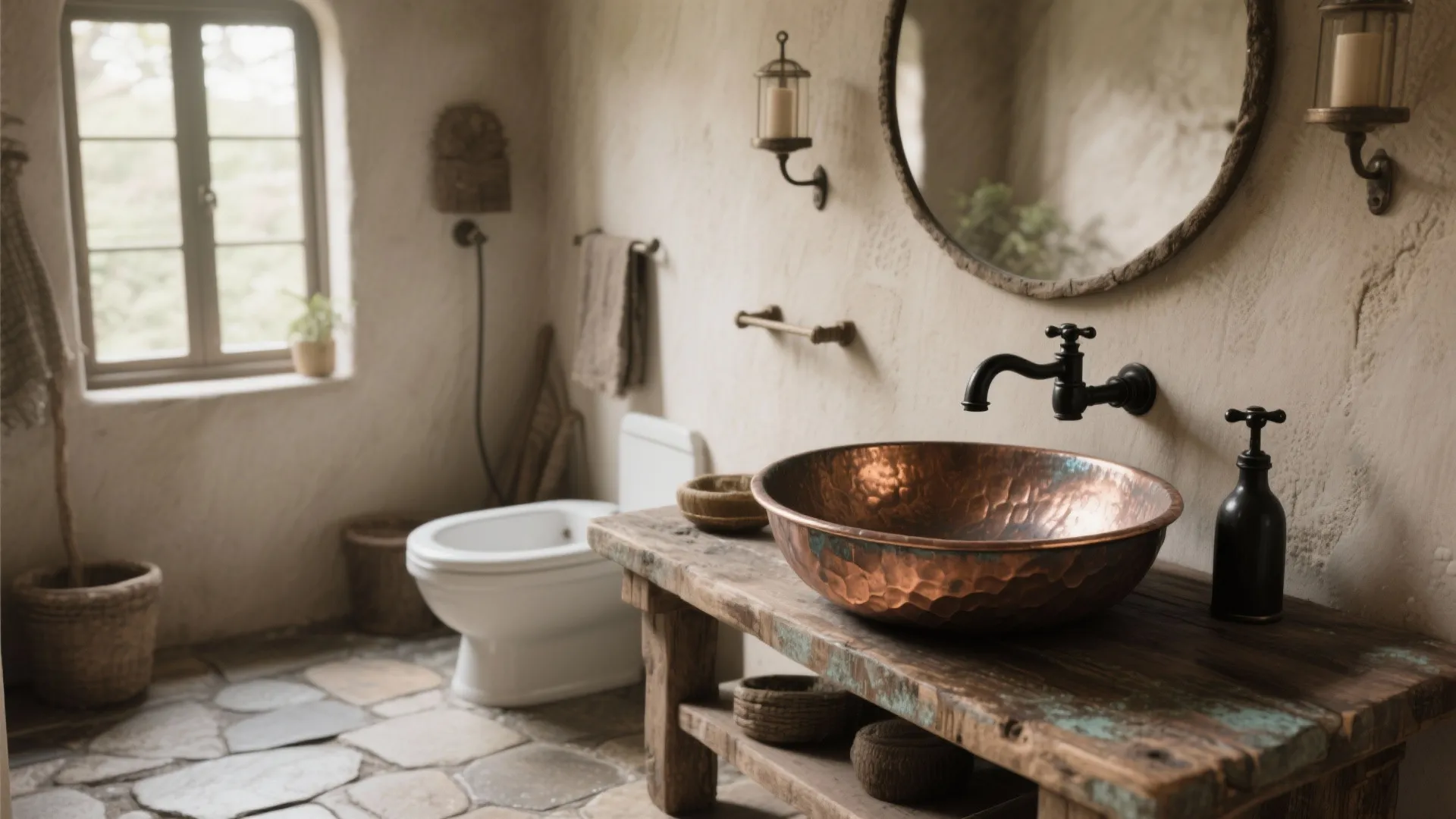 Idea 2: Stone or Copper Basin Sinks