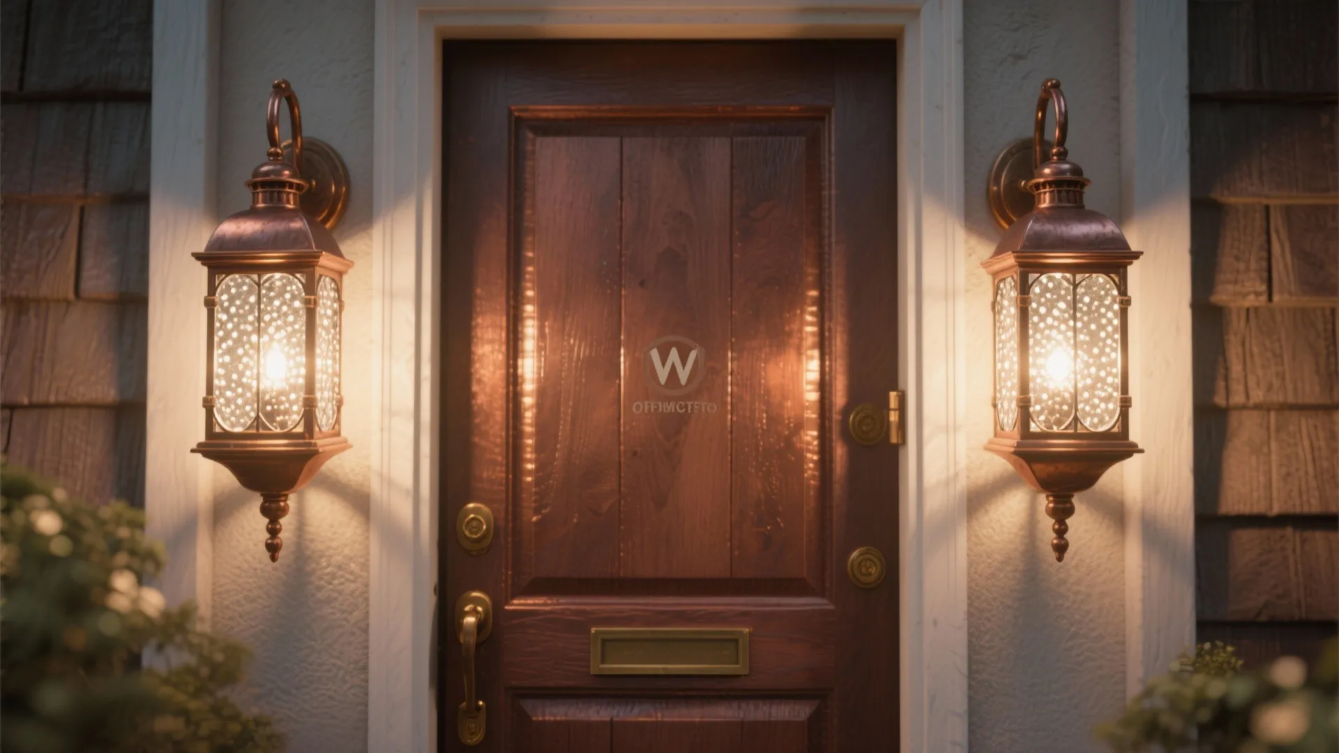 4. Copper Lanterns with Glass Panels for Entryways