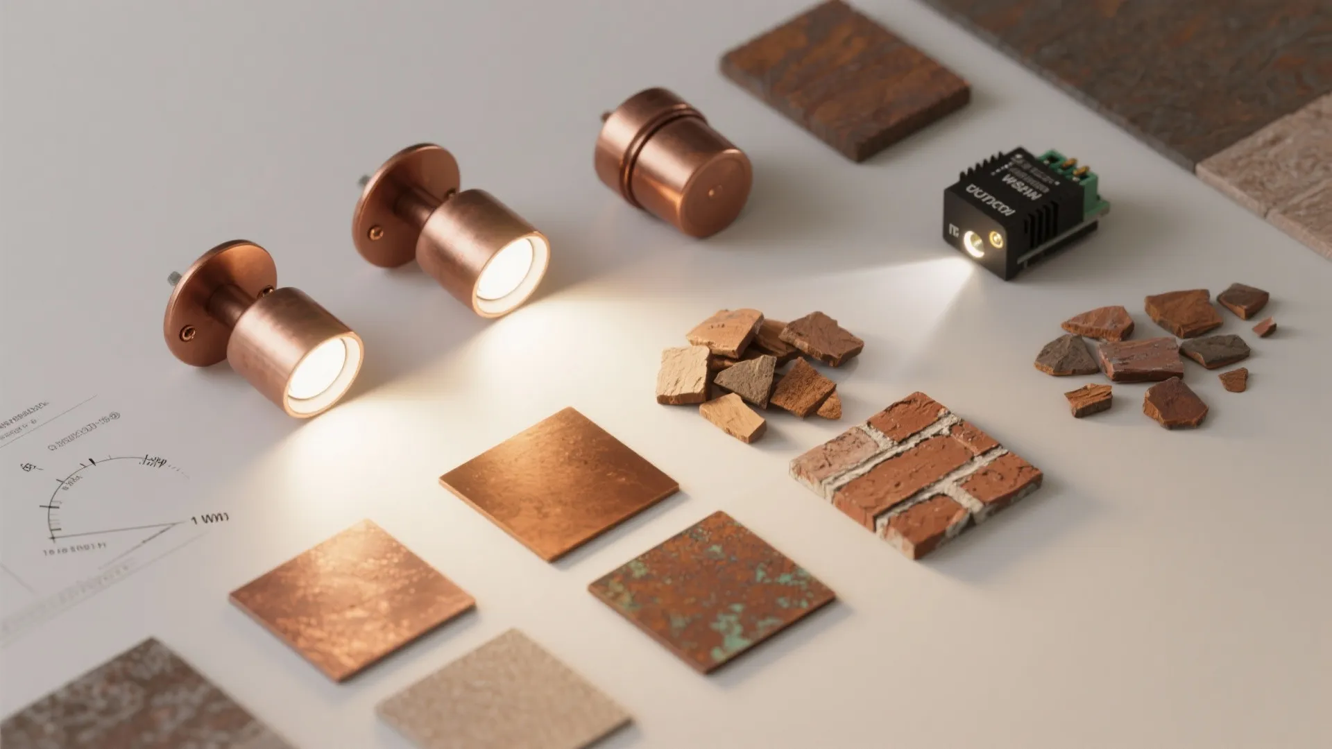 5. Layered Lighting with Copper Accent Spots