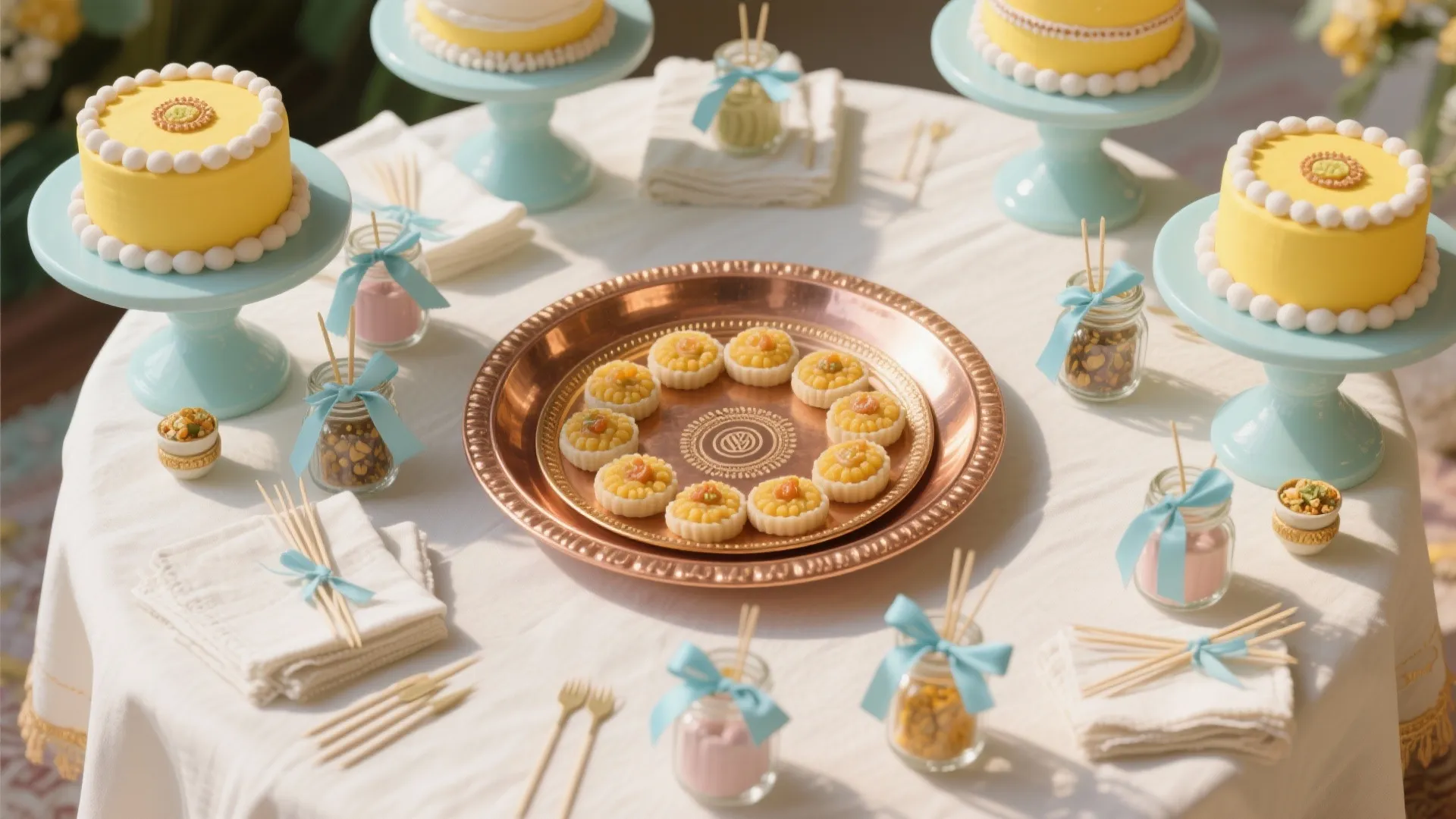 Sweet Station with Copper and Pastels