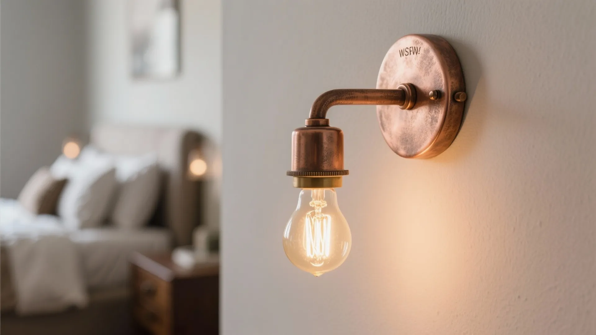 1. Single Sconce Beside a Bed