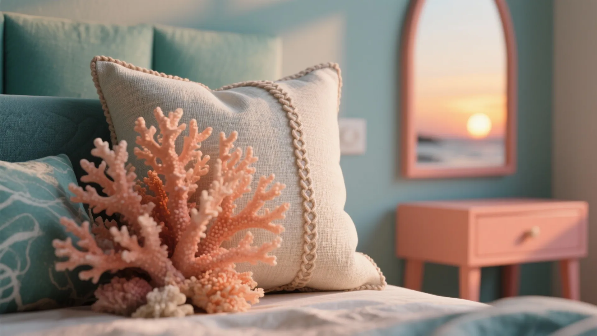 4. Sunset Accents: Coral & Salmon