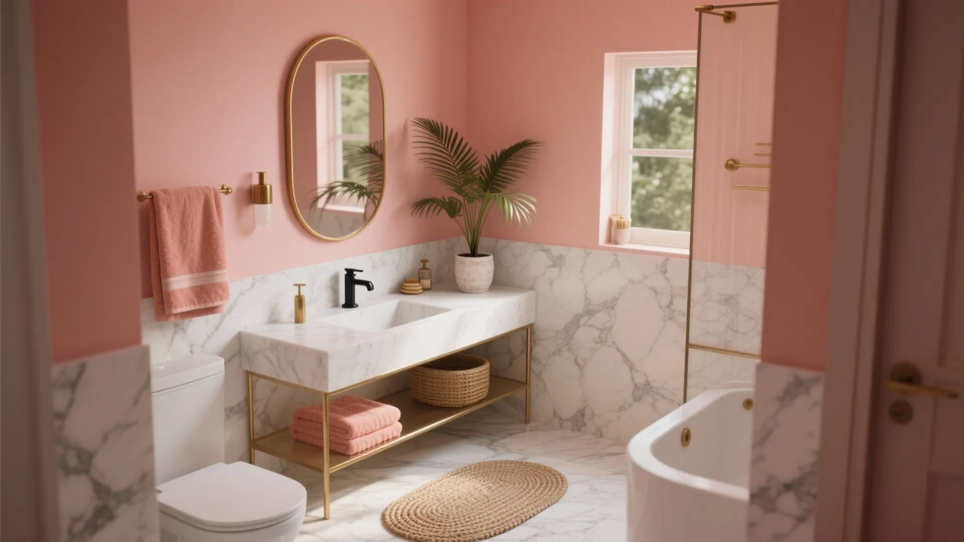 Coral Color Bathroom Decor: 5 Inspiring Ideas: Practical, playful coral bathroom decor ideas from a pro designer to warm up small bathrooms