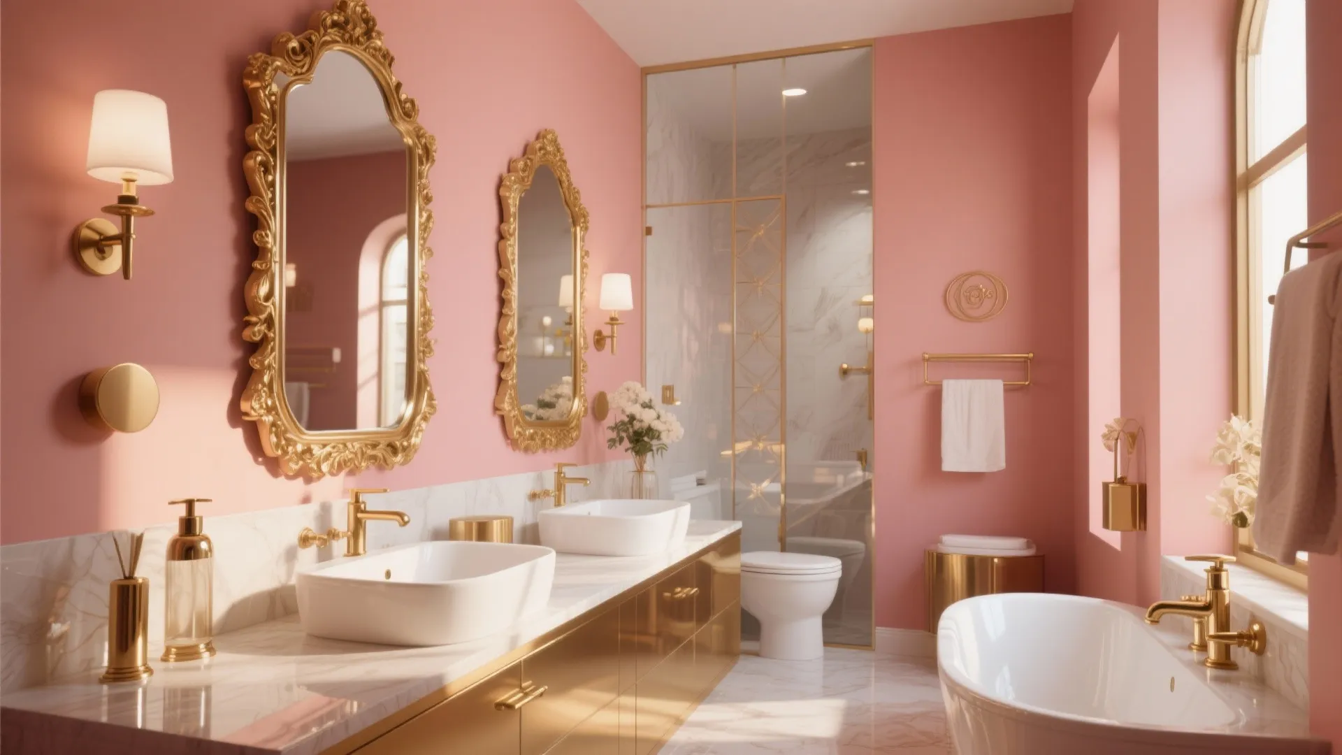 5. Coral & Gold Pairing