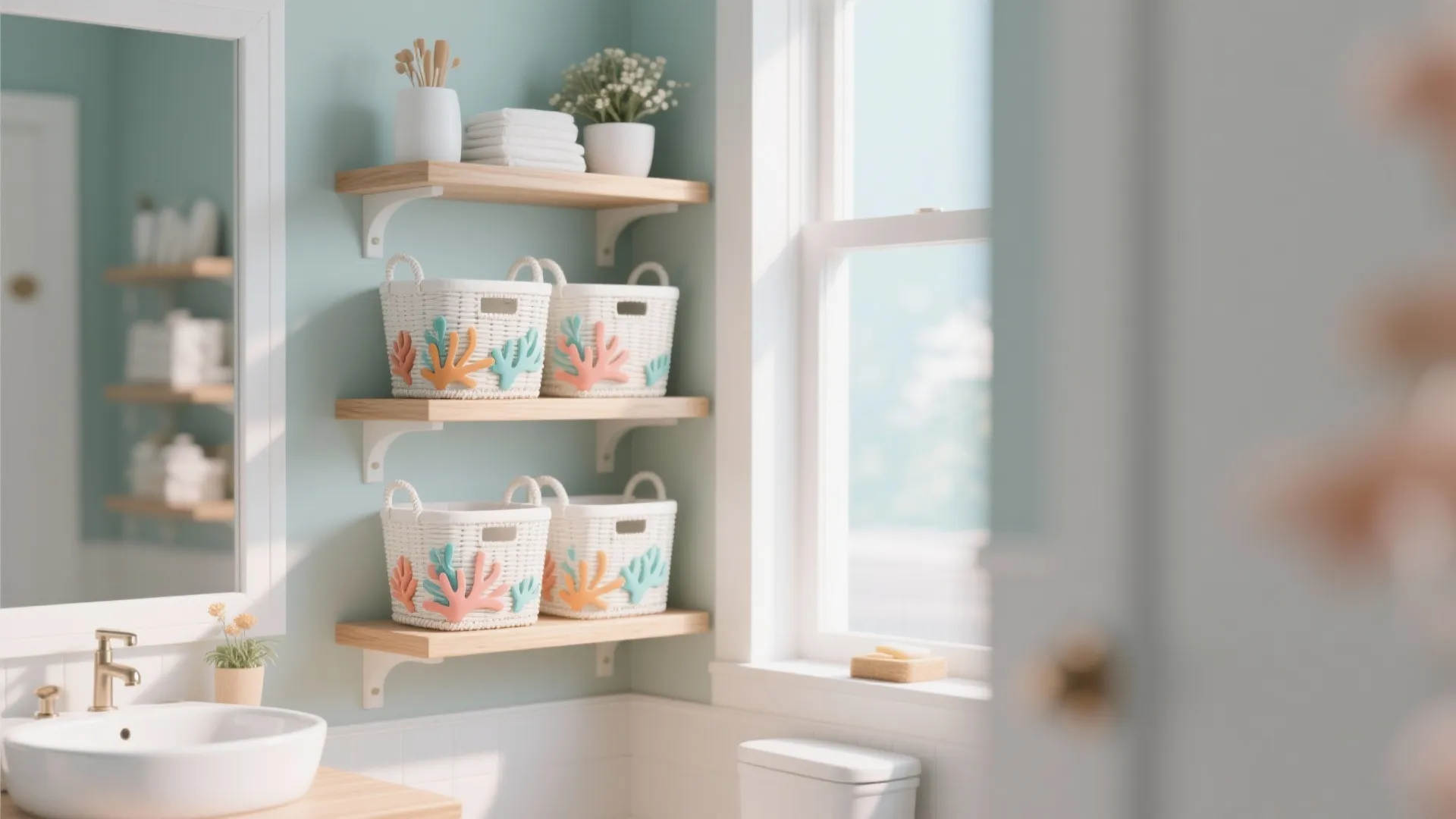 9. Coral Storage Baskets