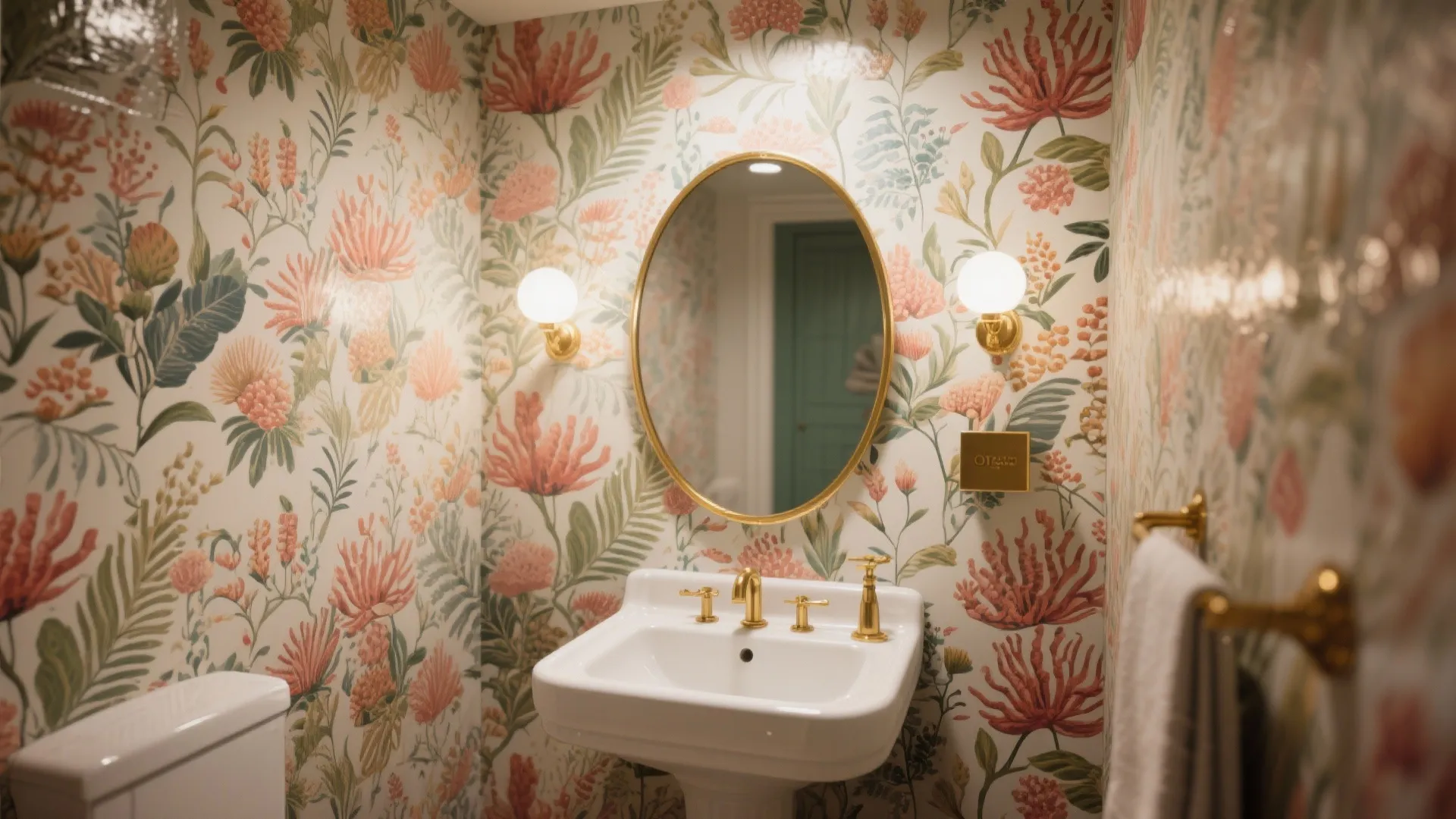 6. Coral Patterned Wallpaper