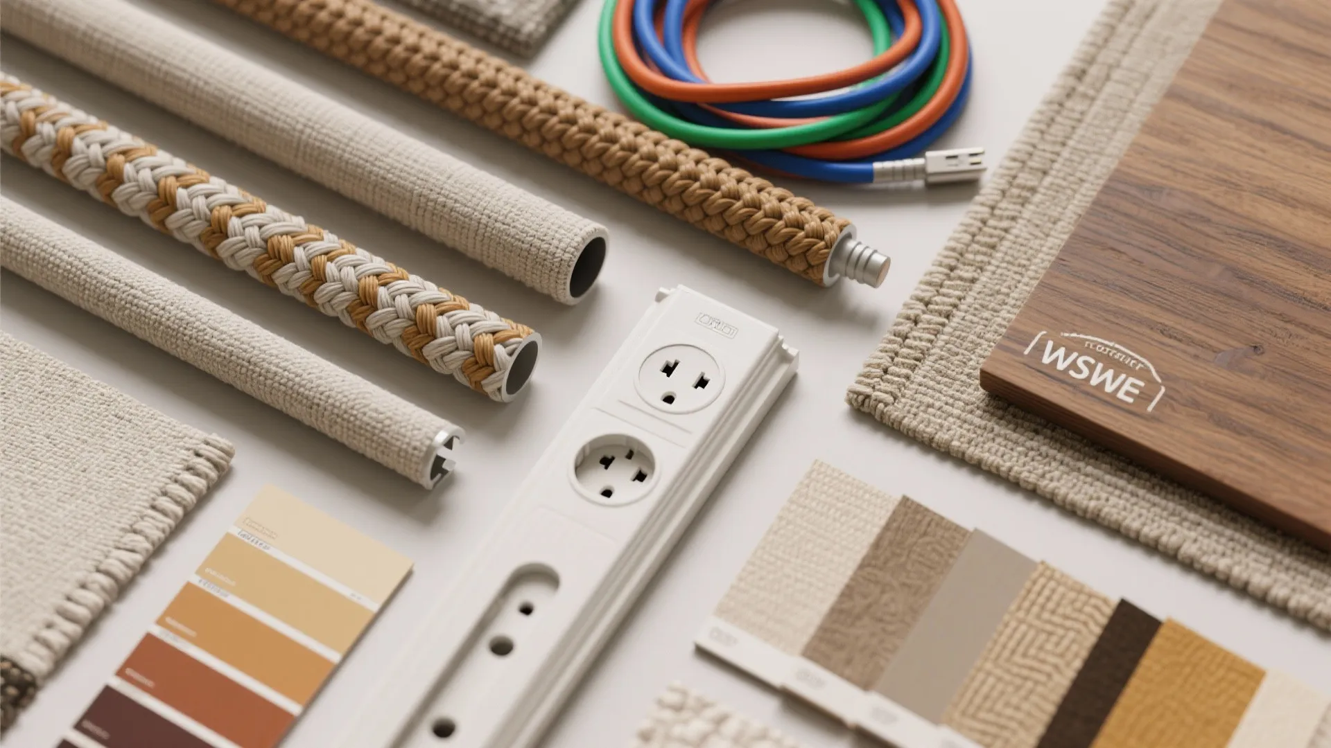 4. Cord-covered plug-in strips as intentional design details