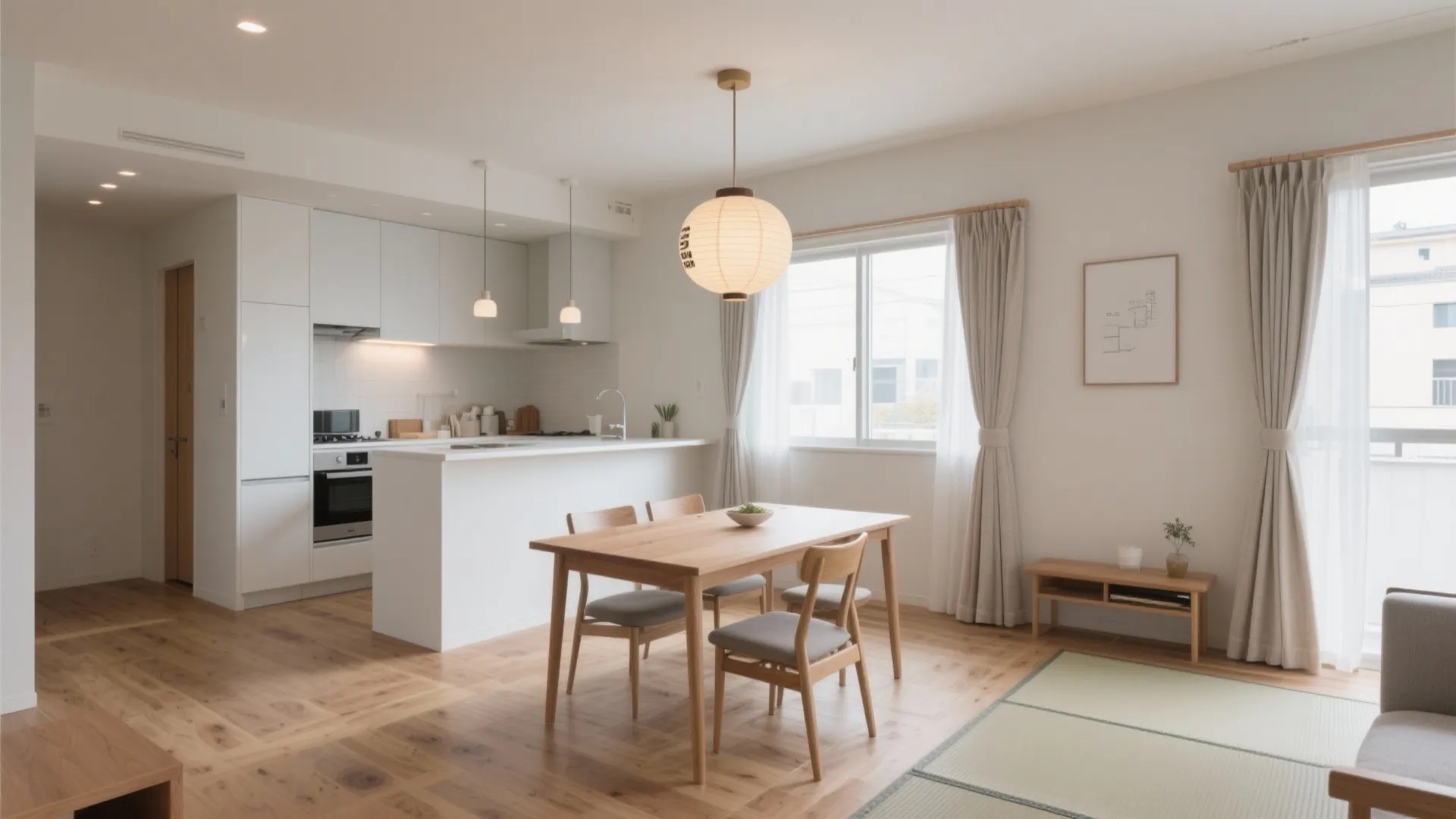「3LDK 英語」のコア表現：3-bedroom + living/dining/kitchen（日式风格）