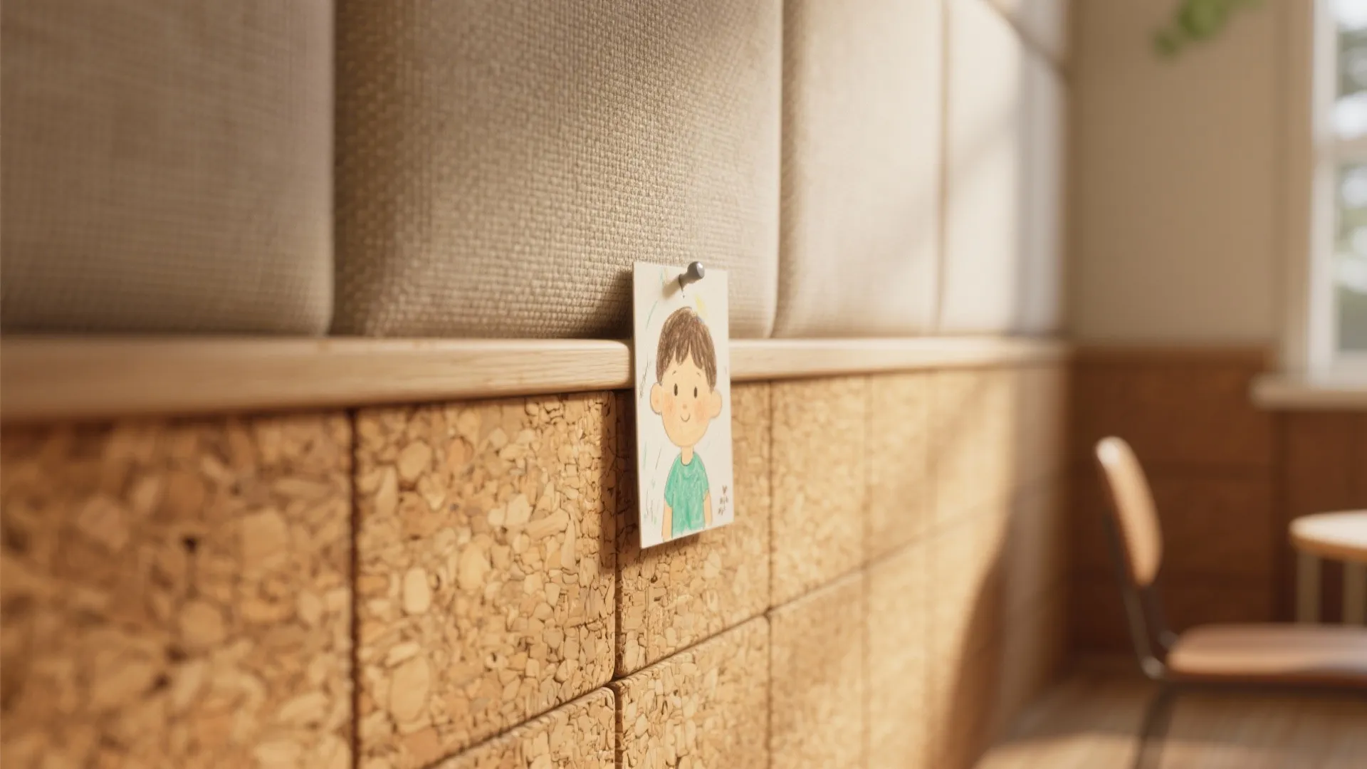 Cork Panels + Soft Acoustic Wainscoting