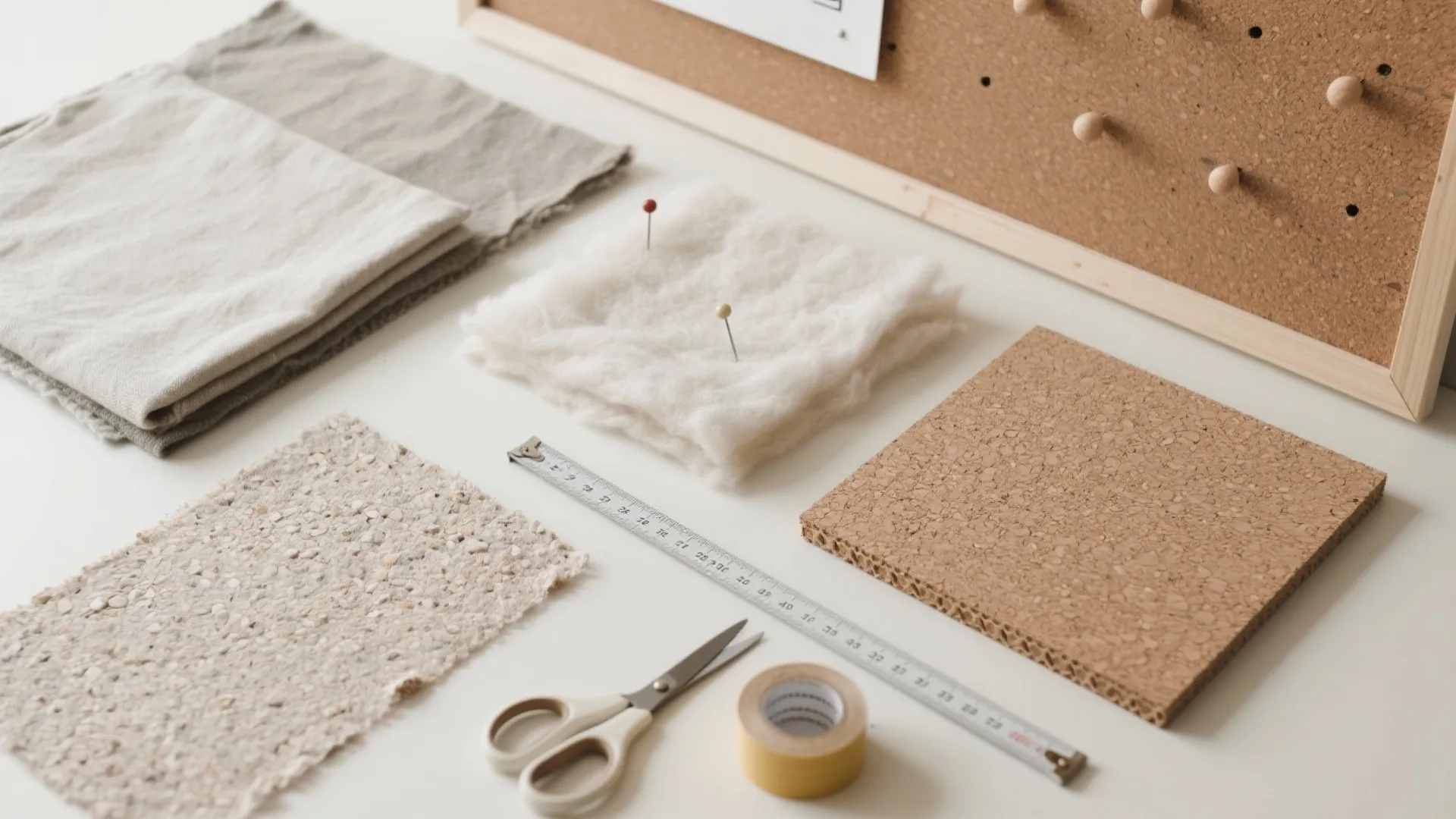 Tackable Cork + Fabric Pinboard Wall