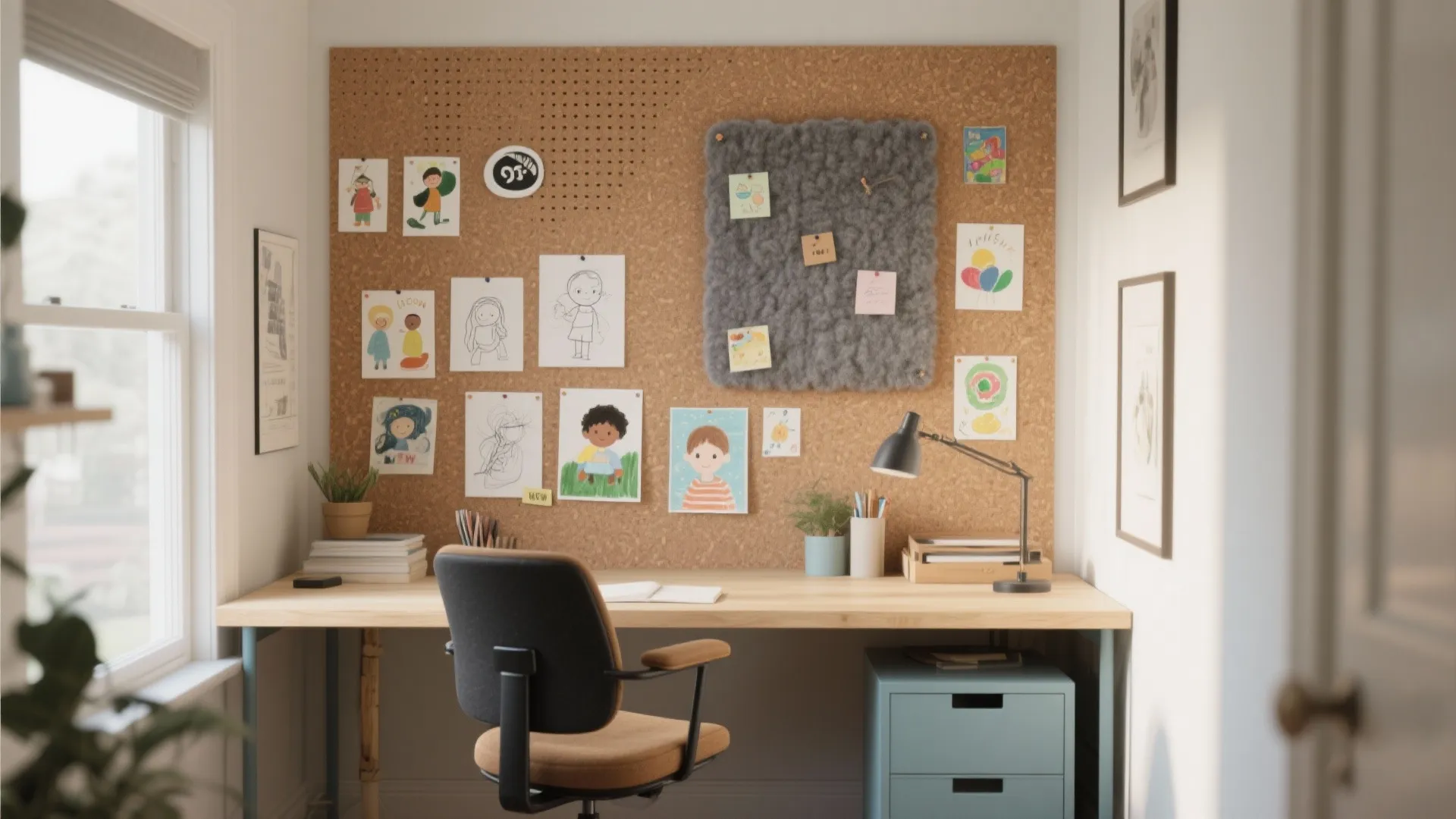 Cork and Felt Pinboard Feature Wall for Budget Comfort
