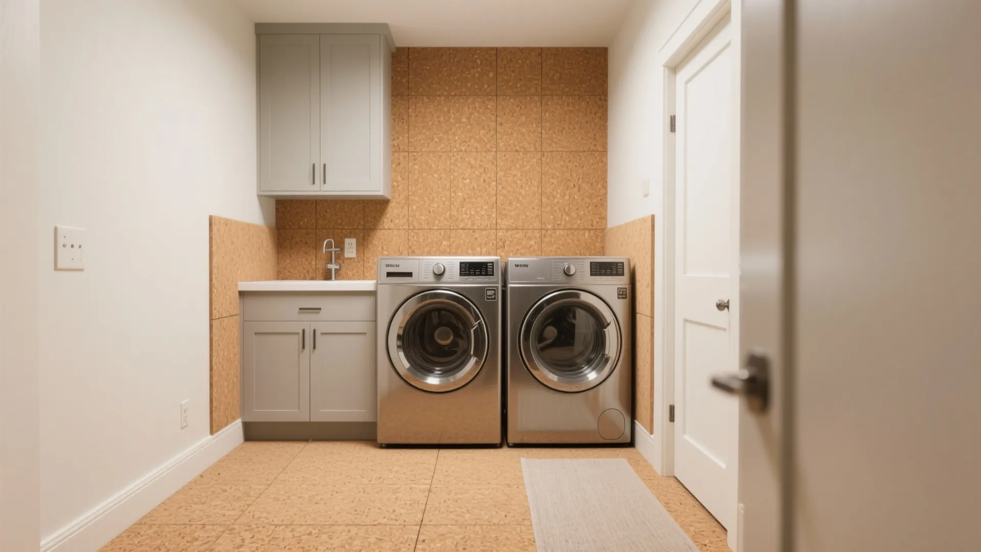 Warm Cork Tiles for Comfort and Acoustics