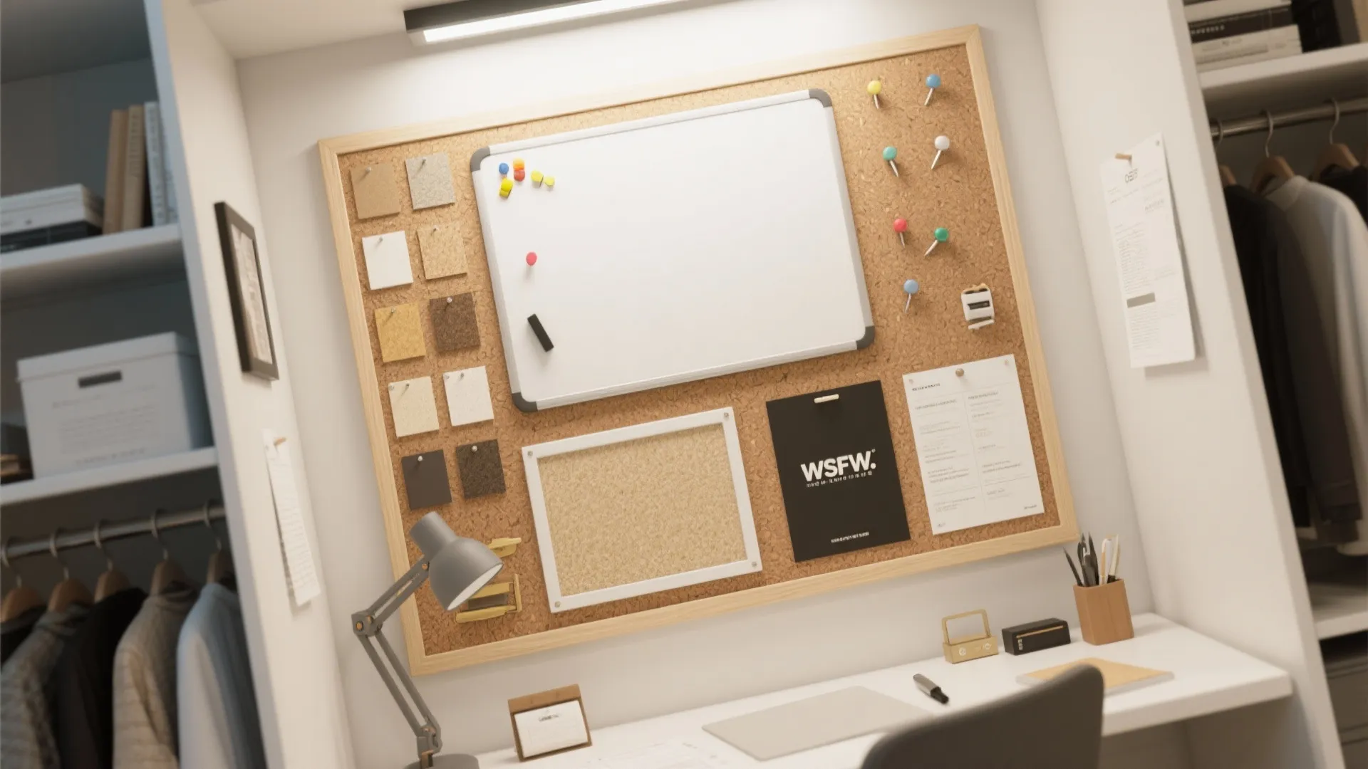 6. Built-In Corkboard or Whiteboard