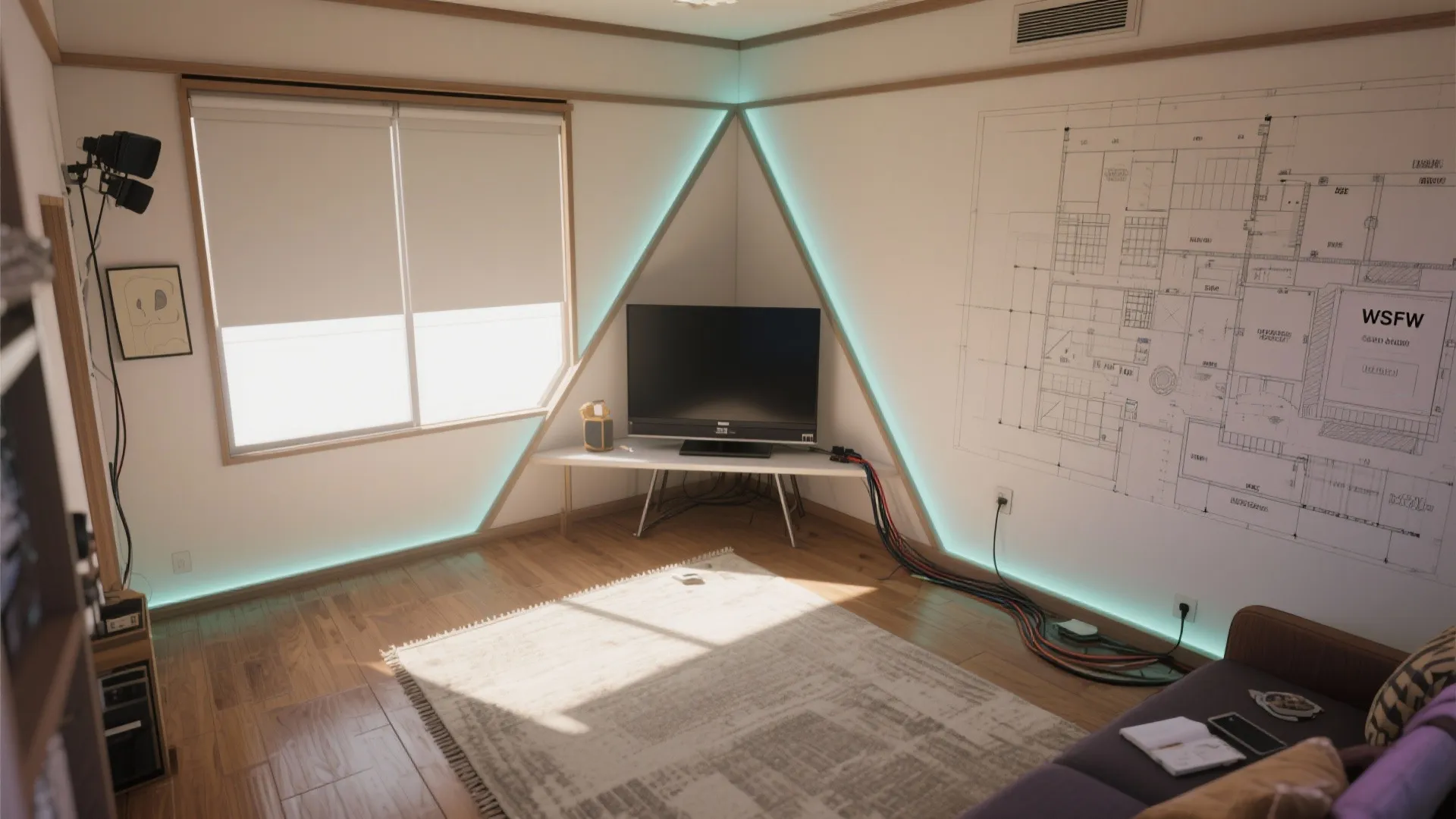 Tips 4: コーナー45度設置で“見える角”を減らす（动线规划の盲点解消）