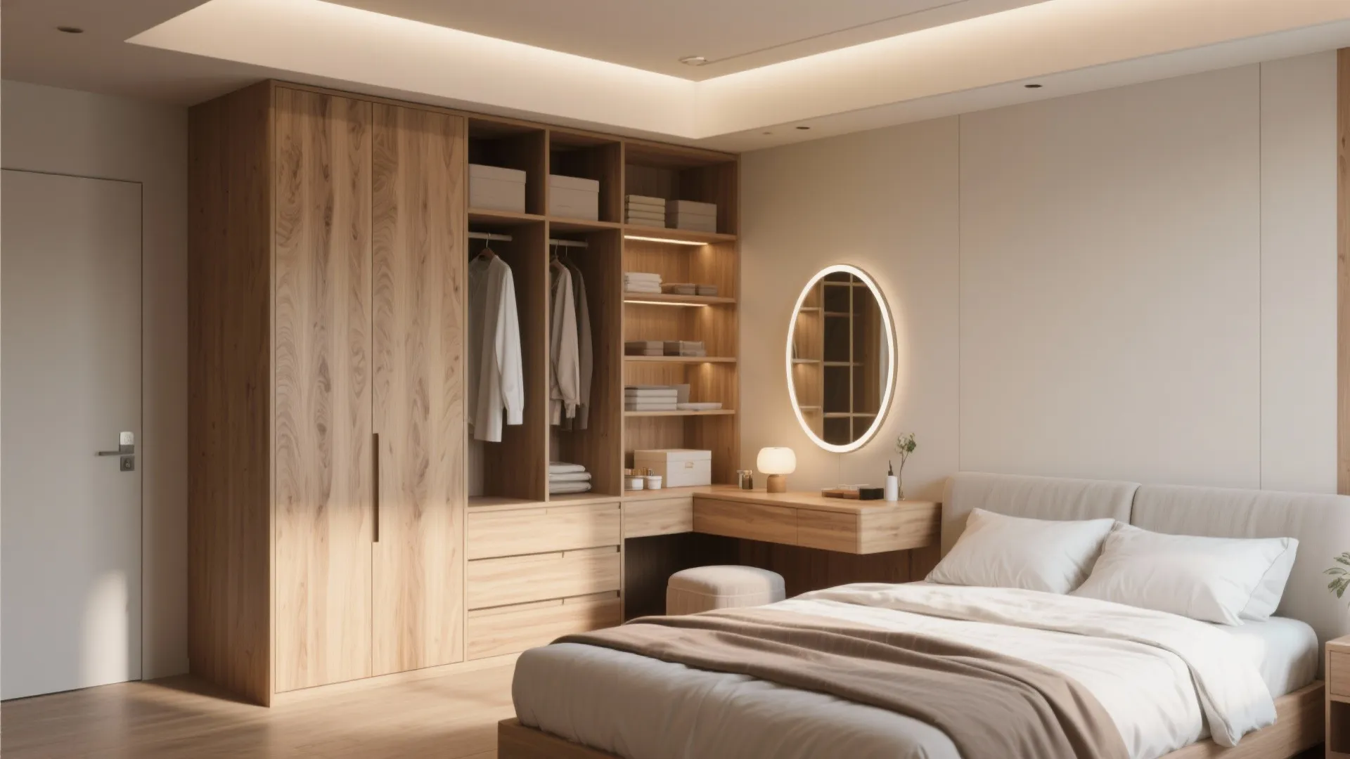 Corner Fitted Almirah with Dressing Table