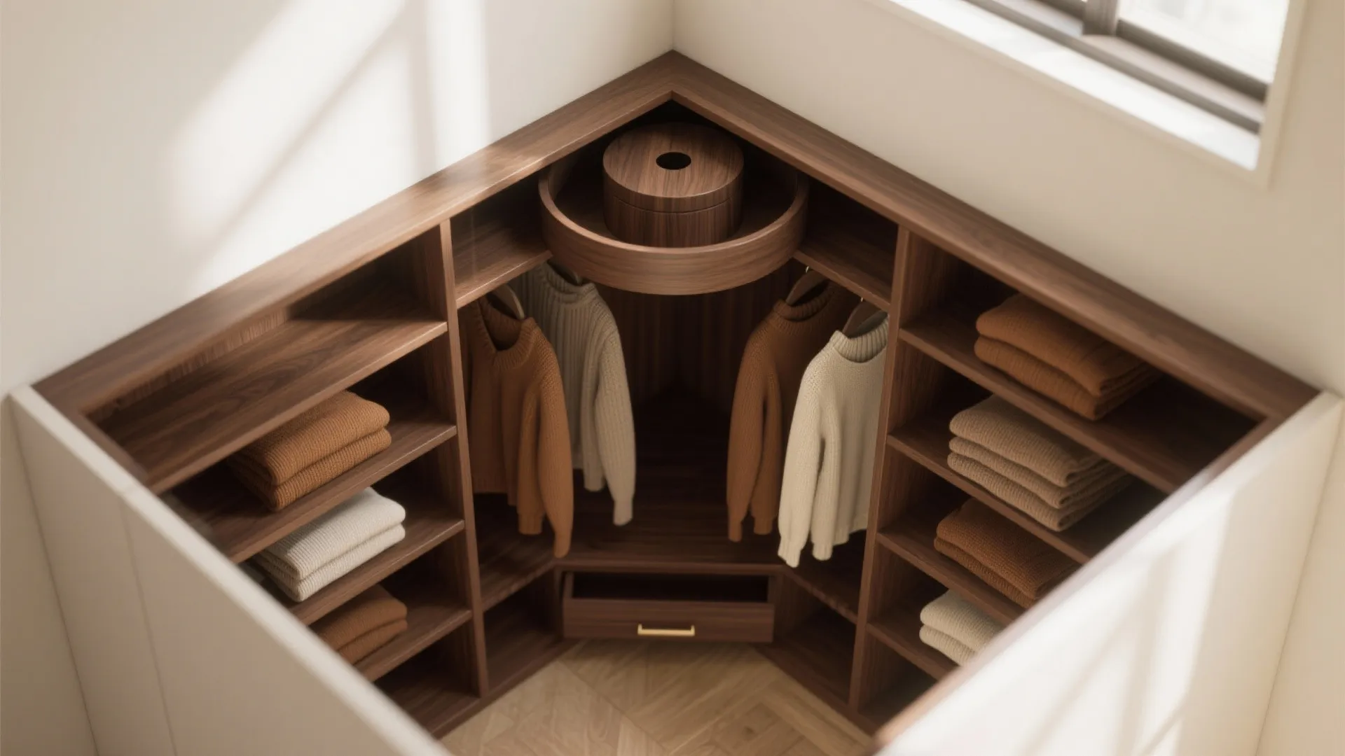 4. Corner shelves and angled solutions