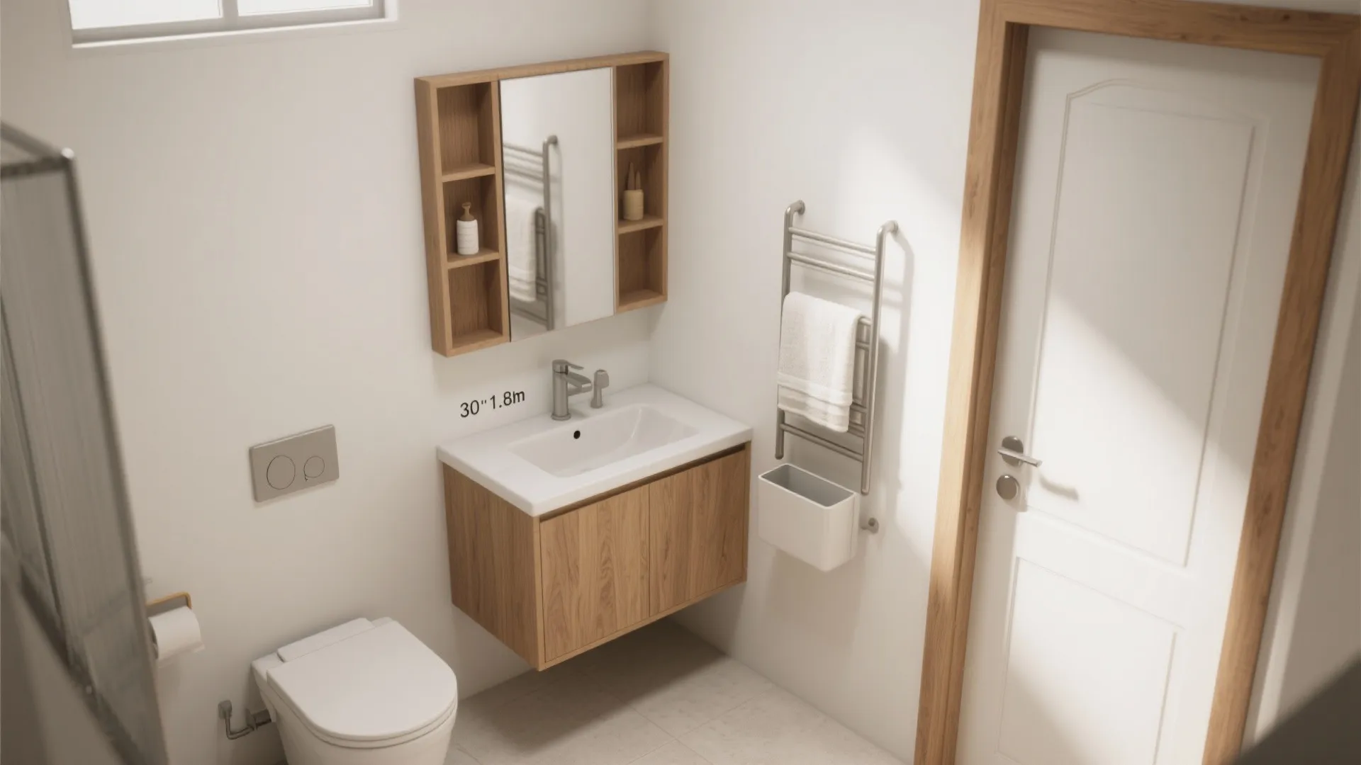 3. Corner Placement with Angled Sink