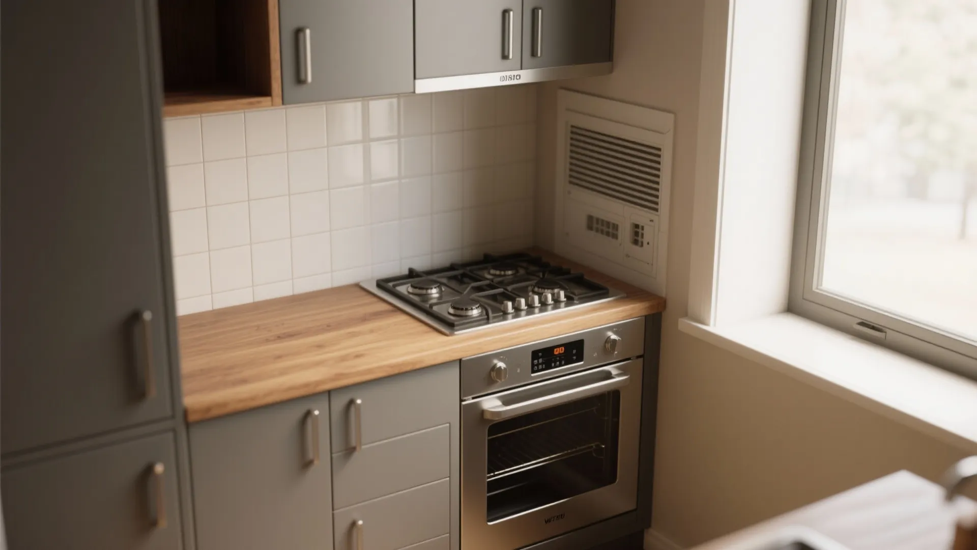 5. Integrate appliances into the corner with clever venting
