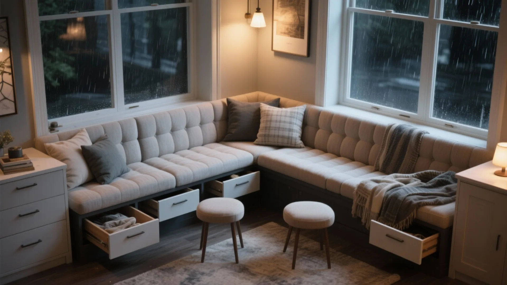 4. Corner Banquette for Cozy, Permanent Seating
