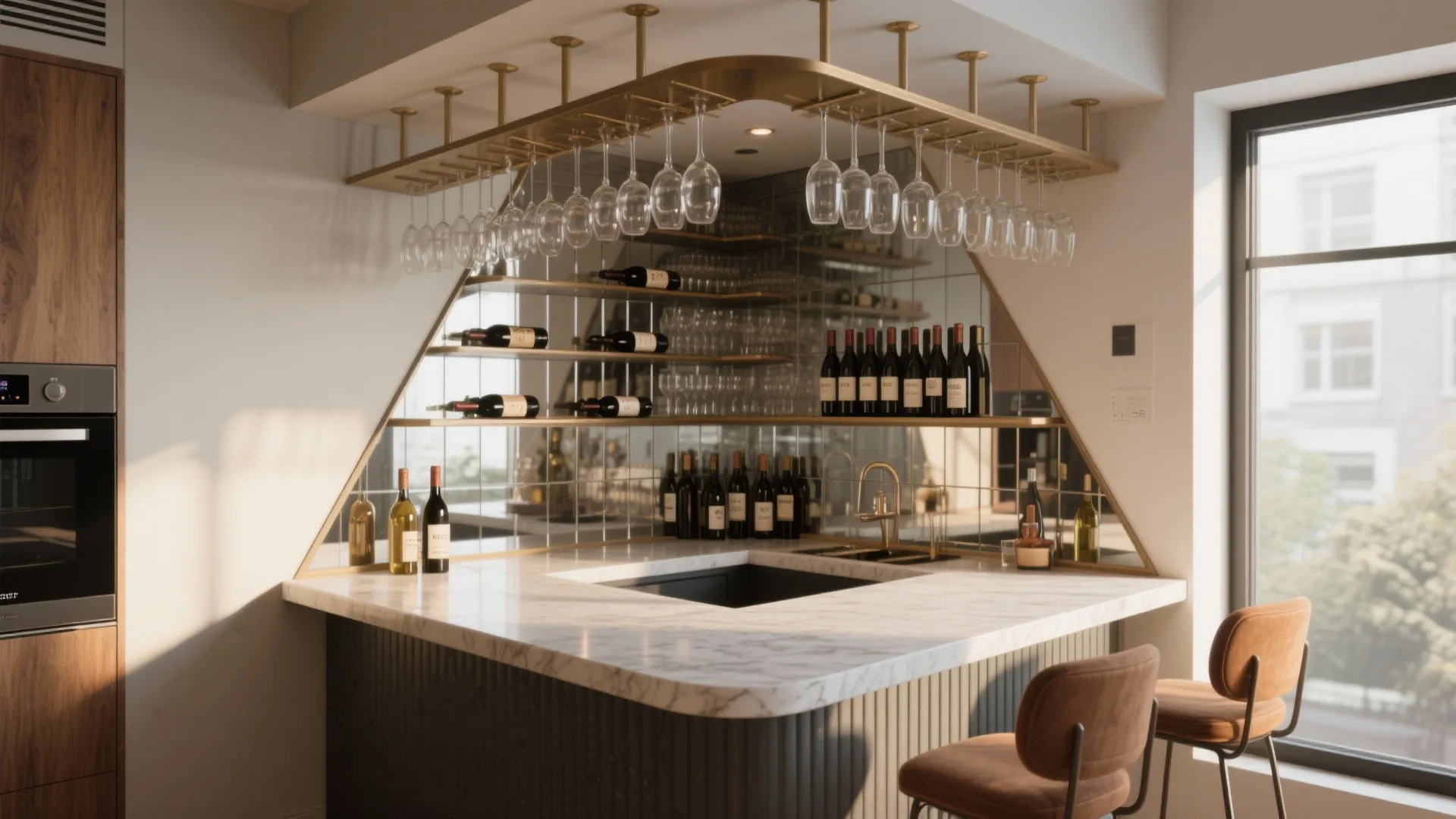 5. Corner Bar with Vertical Storage