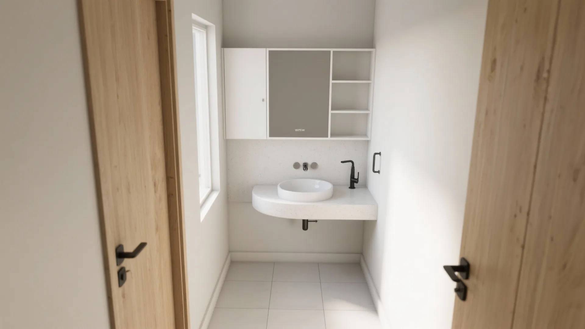 Corner small bathroom basin