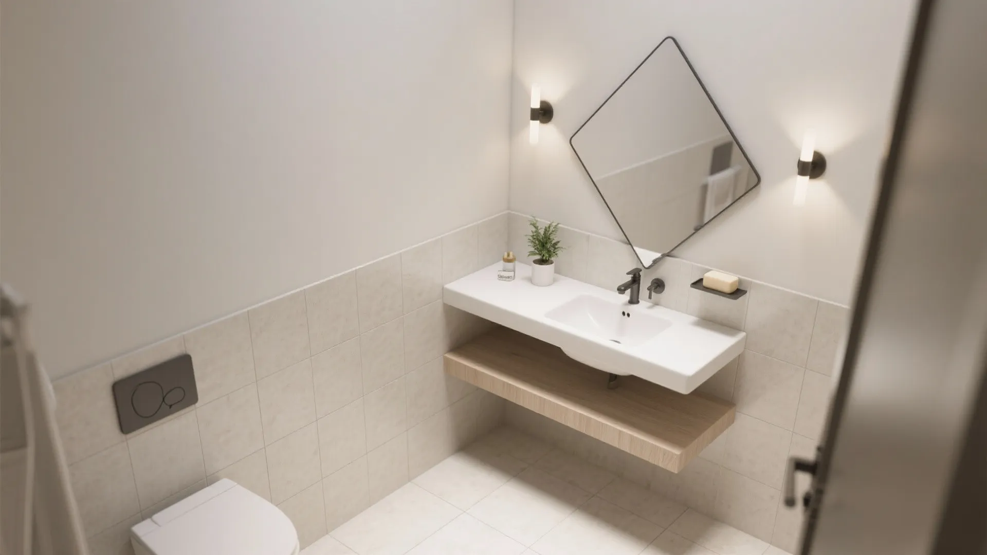 Corner basin to unlock dead space