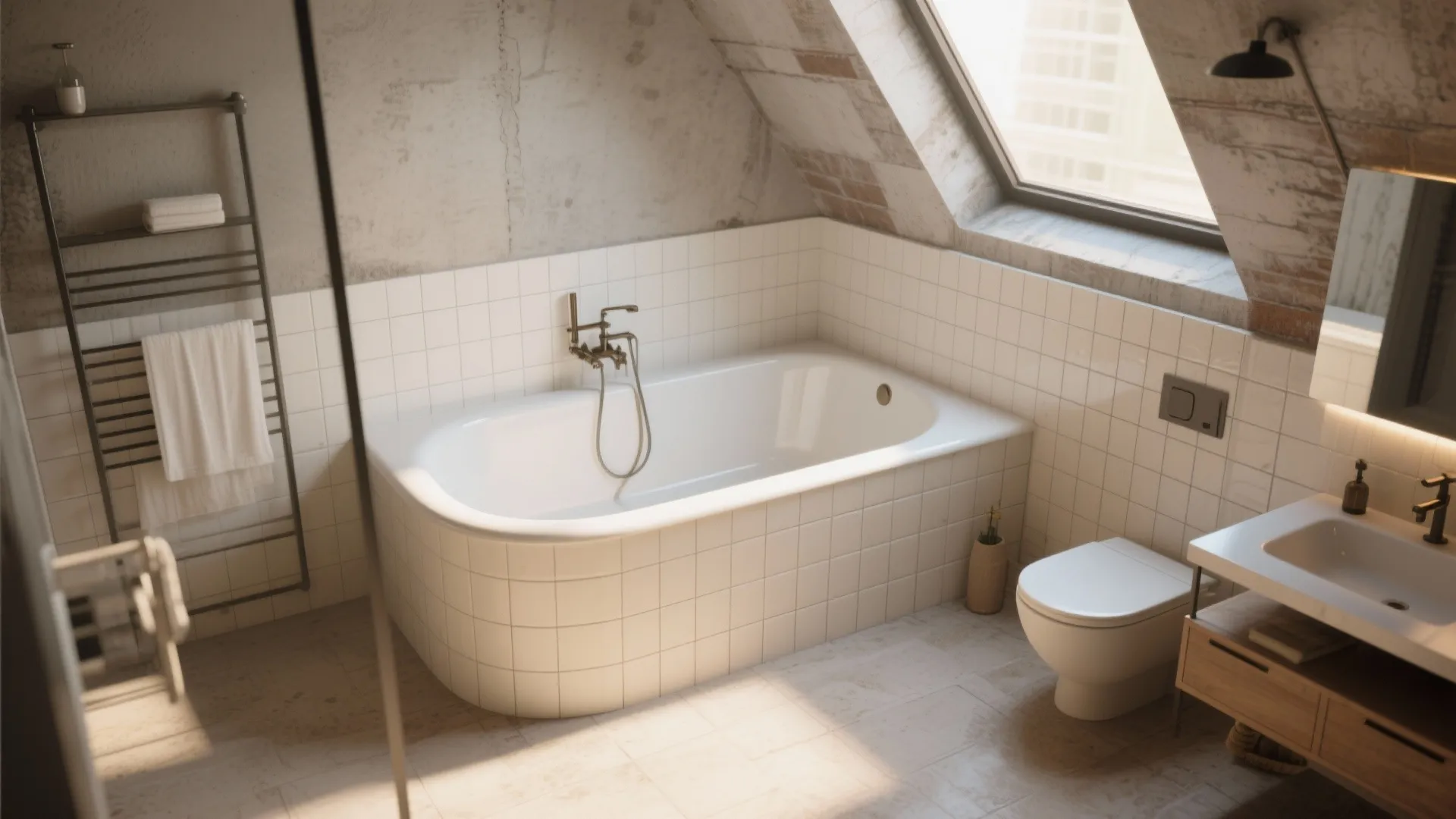 Corner Tub to Maximize Space