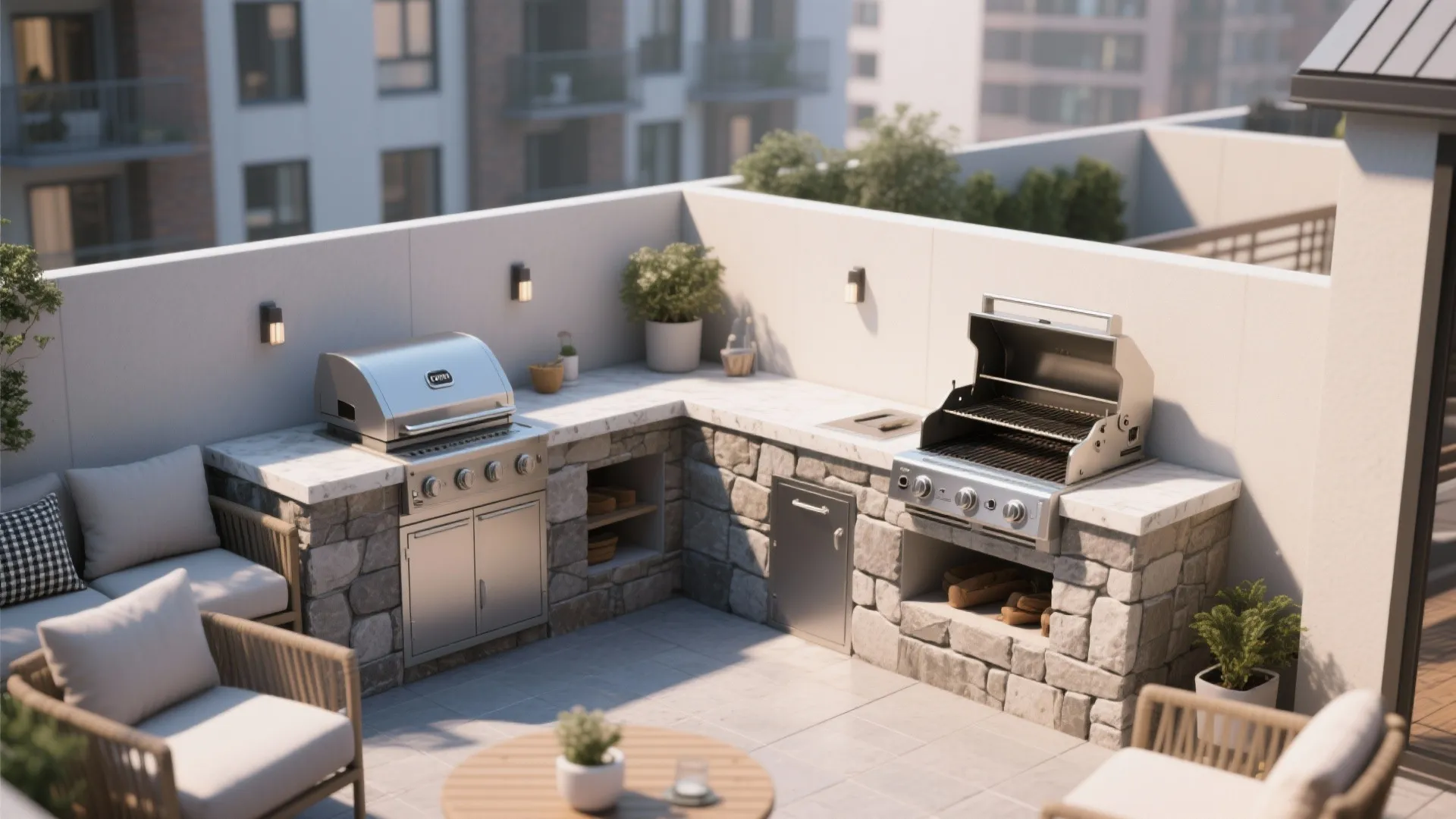 1. Built-in Corner BBQ