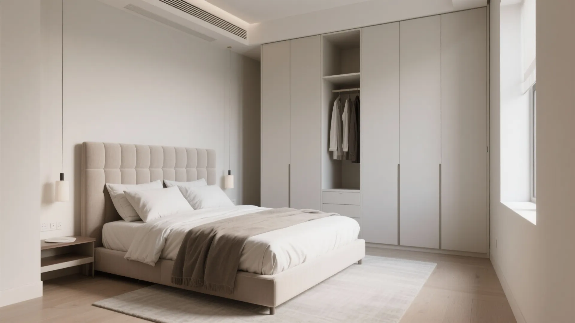 4) Corner Bed + Custom Wardrobe Niche