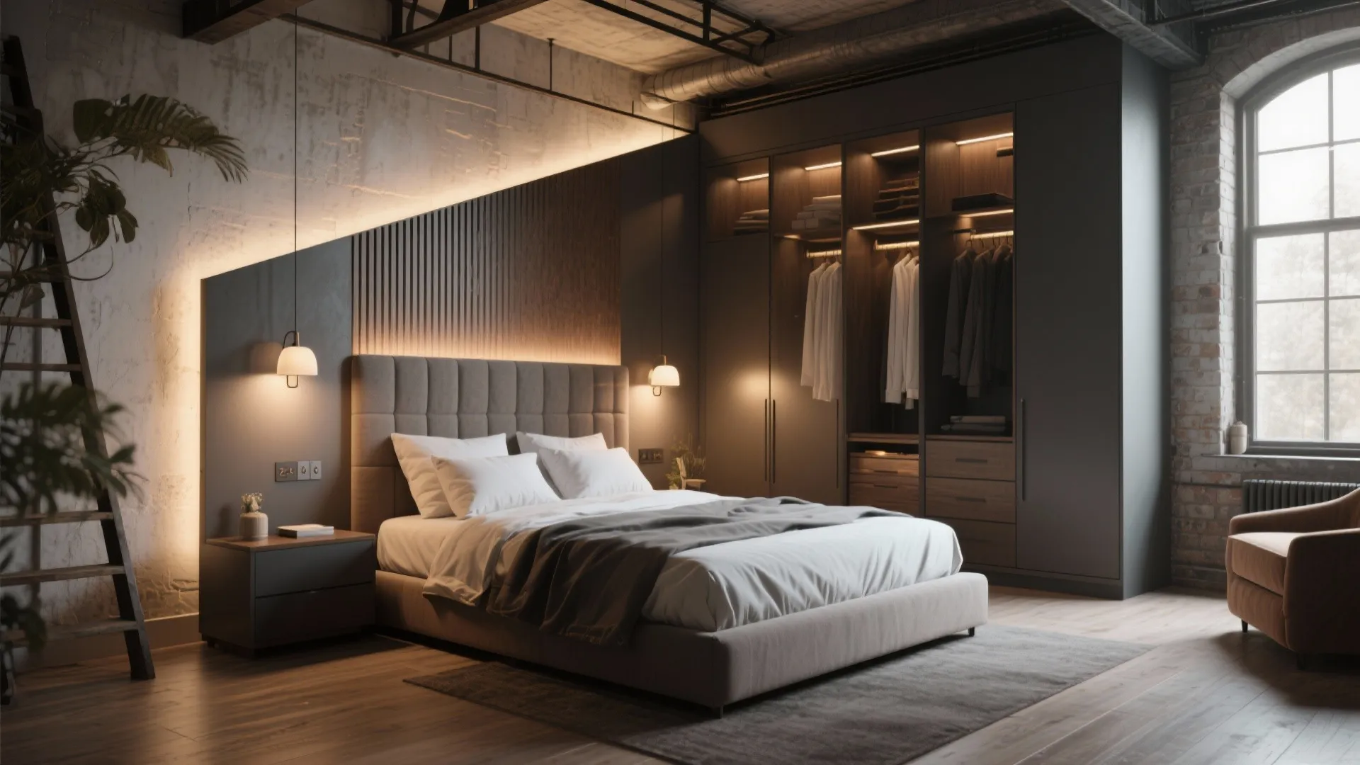 5. Corner placement to free up a wardrobe wall