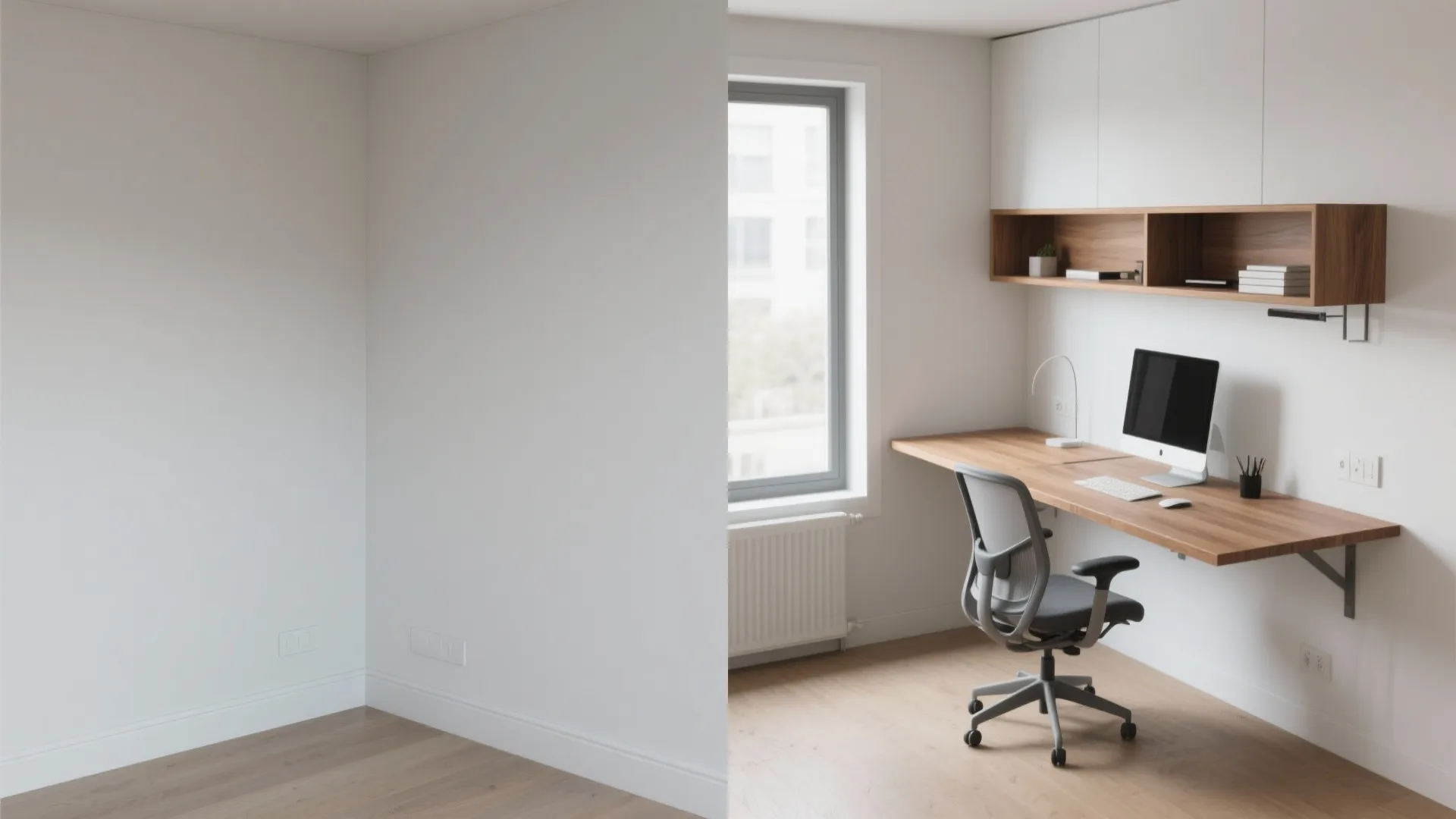 L-Shaped Corner Wall-Mounted Study Nook