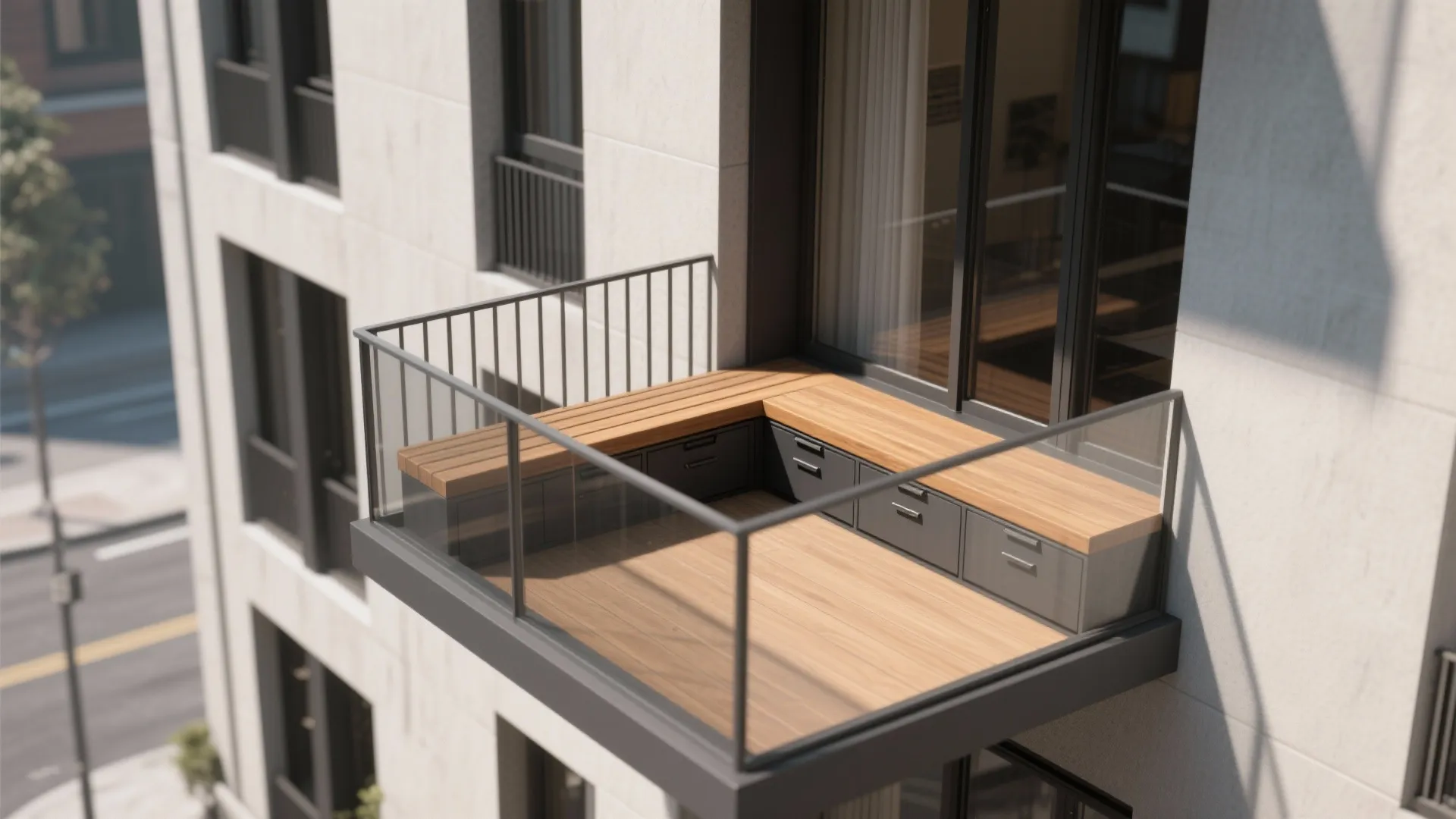 3) Corner Bench and Hidden Storage