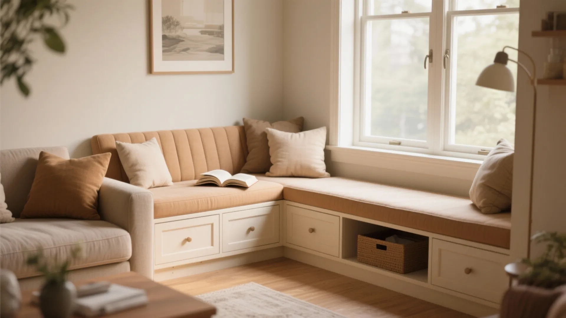 10. Multi-Functional Corner Bench Cabinet