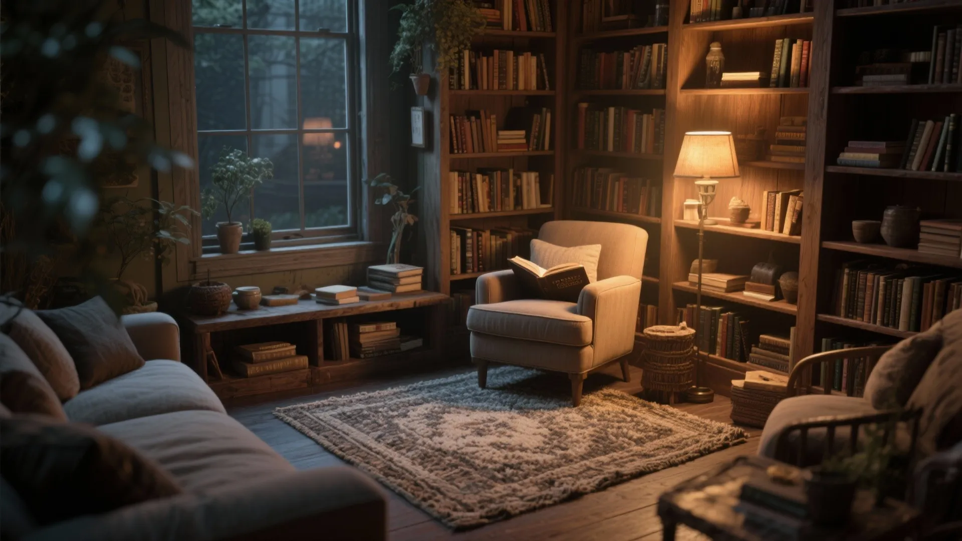 9. Corner Bookshelf Nook