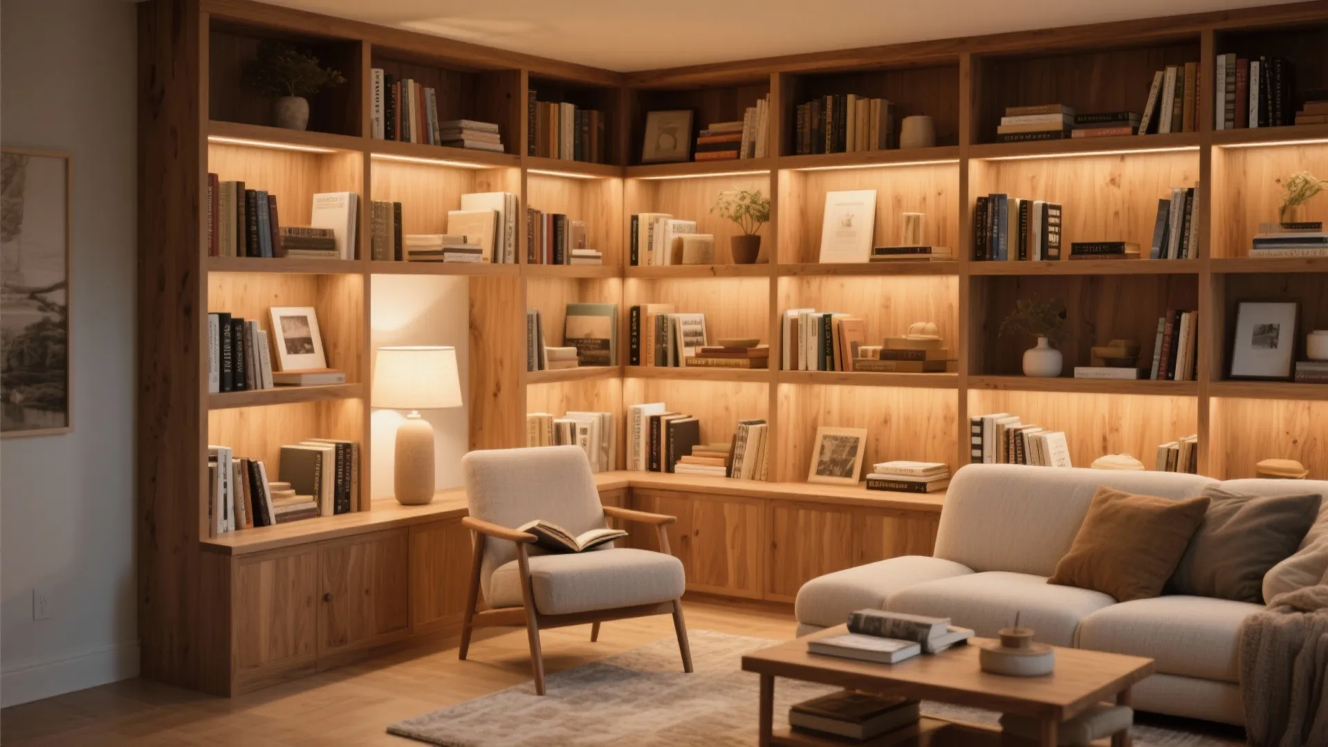 5. Corner Built-in Bookcase