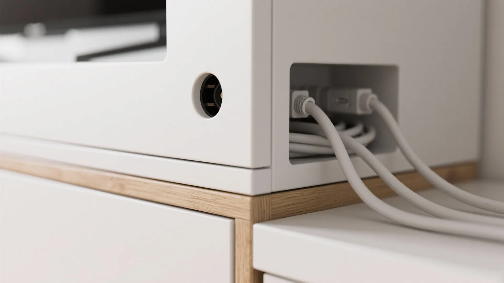 Corner TV Setup with L-Shaped Storage