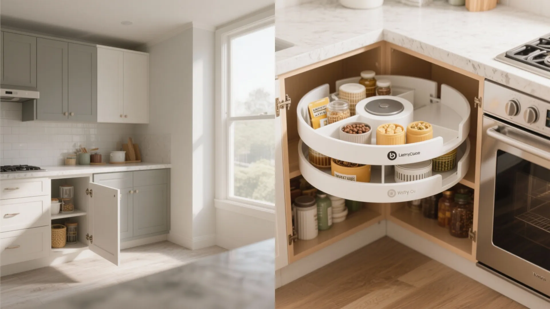 10. Corner Carousel Shelves