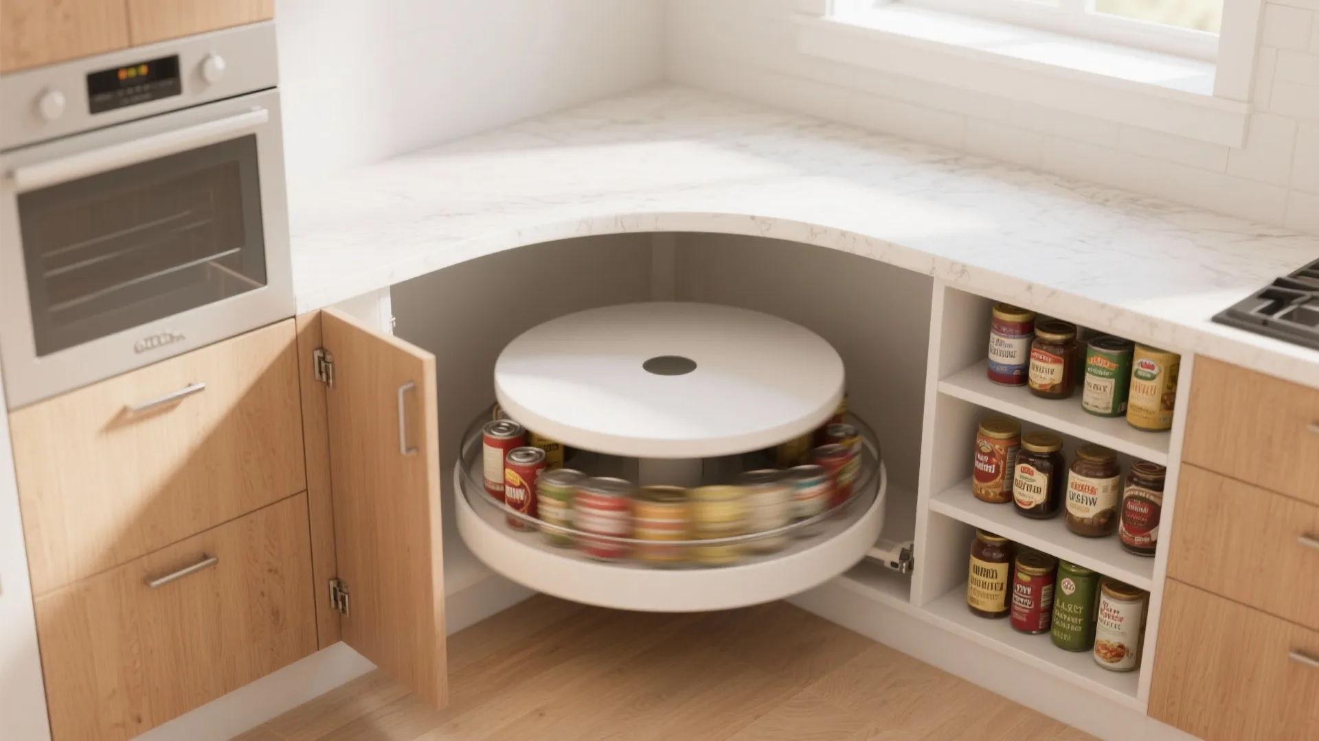 3. Corner Carousel Pantry (Lazy Susan)