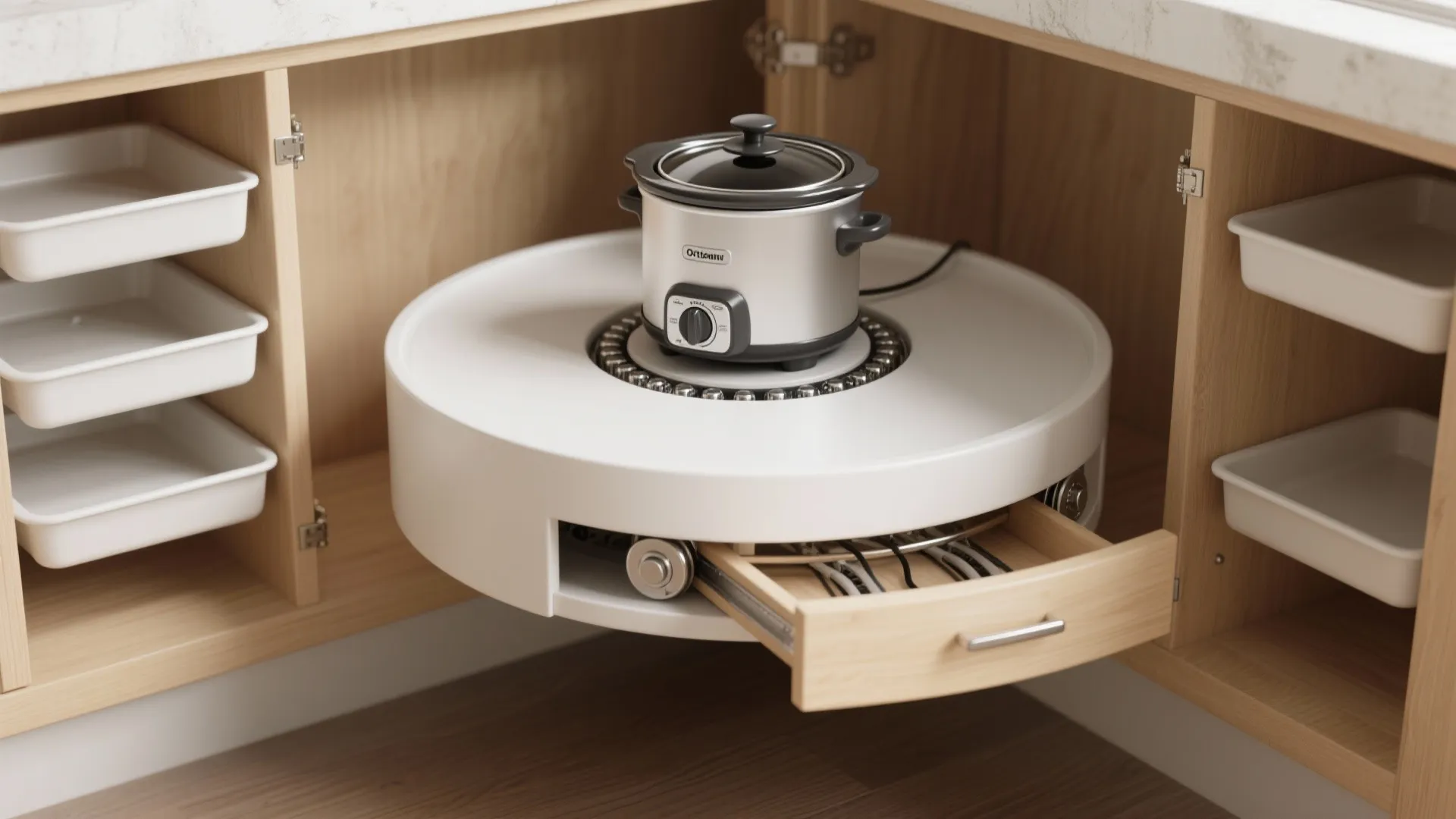 5. Corner carousels and custom drawer inserts