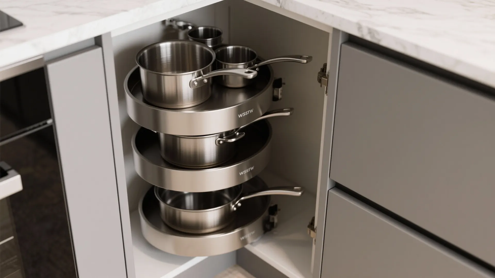 Compact L-Shaped Kitchen Layout with Smart Zones