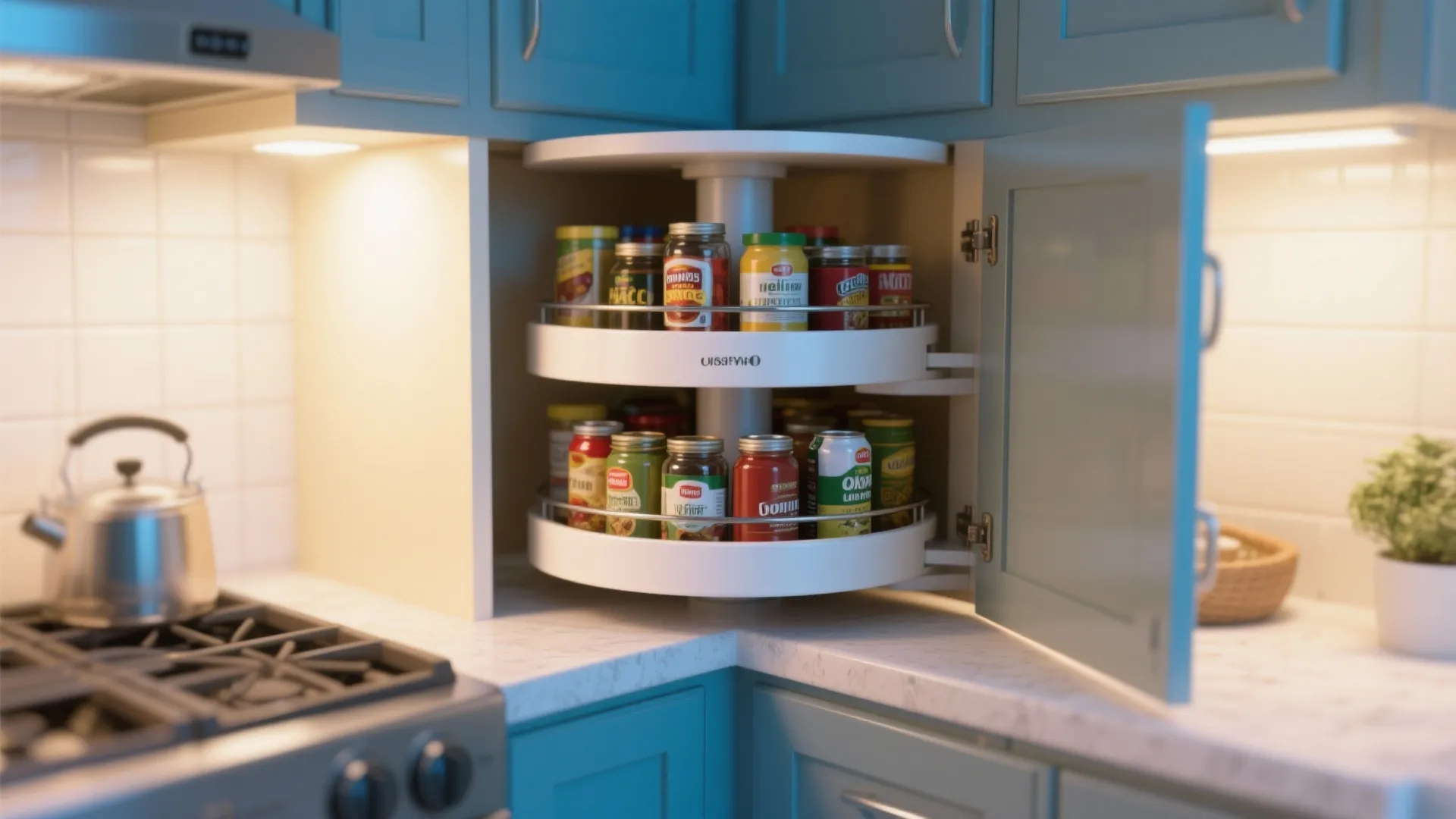 Idea 9: Corner Carousel Shelving